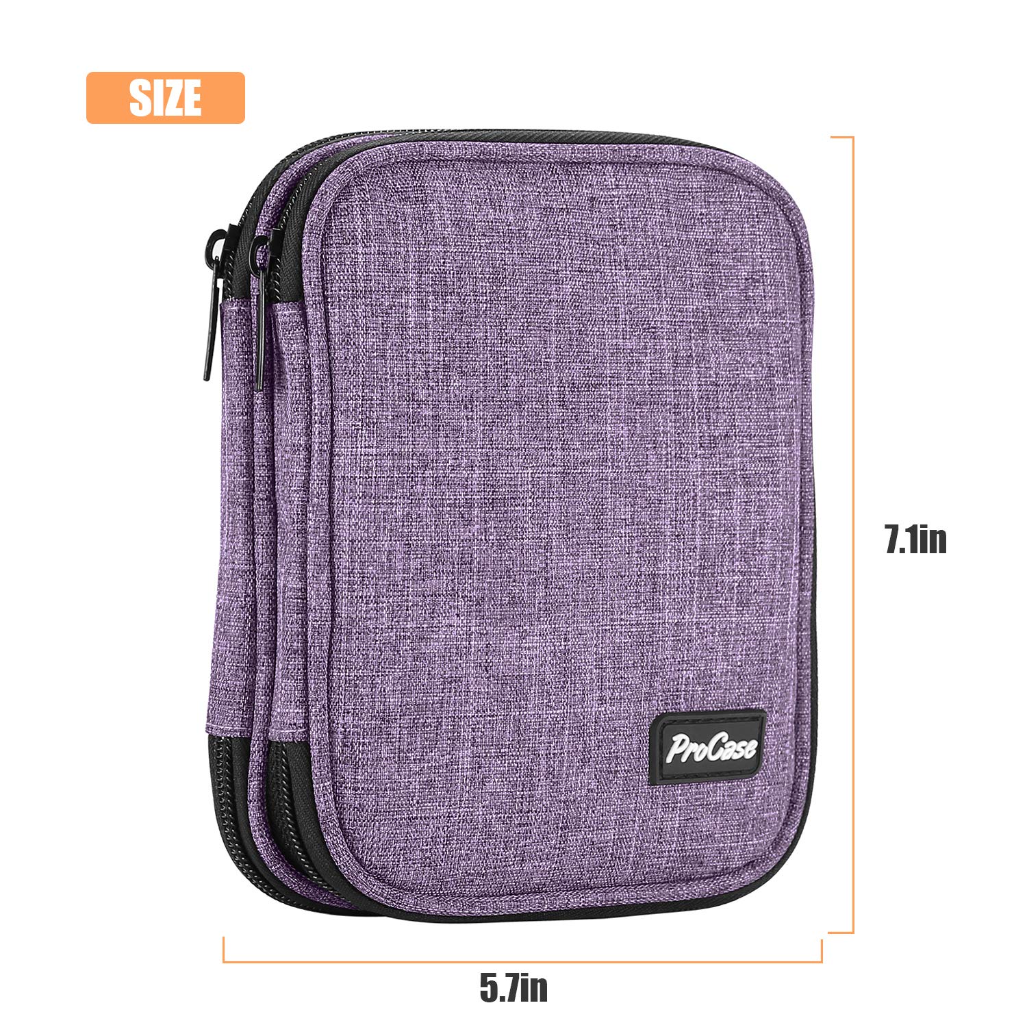 ProCase Crochet Hook Case - 6.5 Inch Travel Organizer Zipper Bag for Crochet Hooks, Knitting Needles & Accessories (Not Included) - Perfect for Craft Storage & On-the-Go Knitting Projects