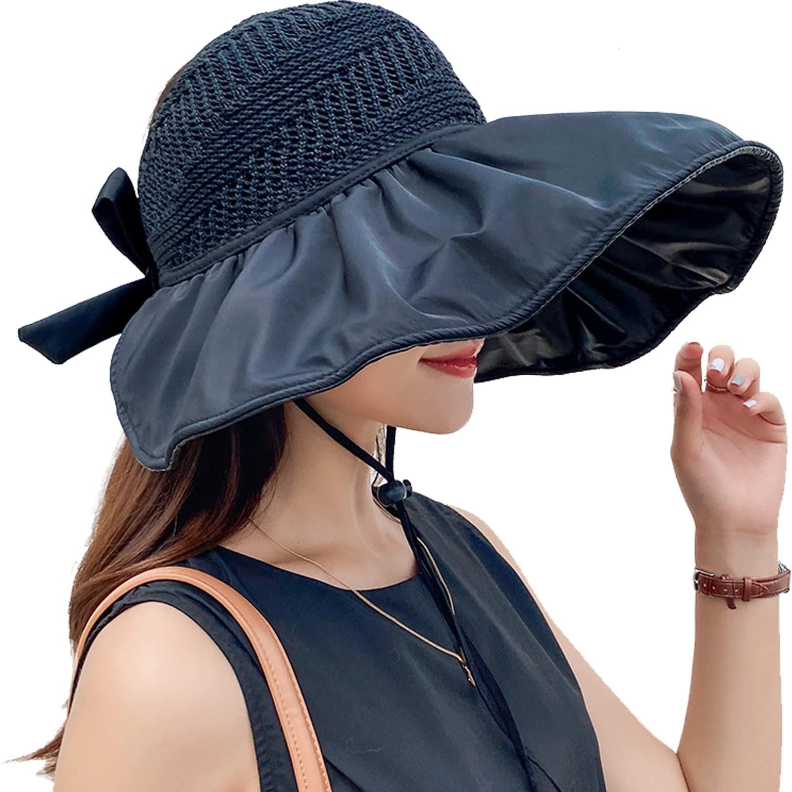 Women's UV Protection Sun Hat - Wide Brim Foldable Summer Hat with Sun Protection Coating | Perfect for Beach, Gardening, Travel & Outdoor Activities