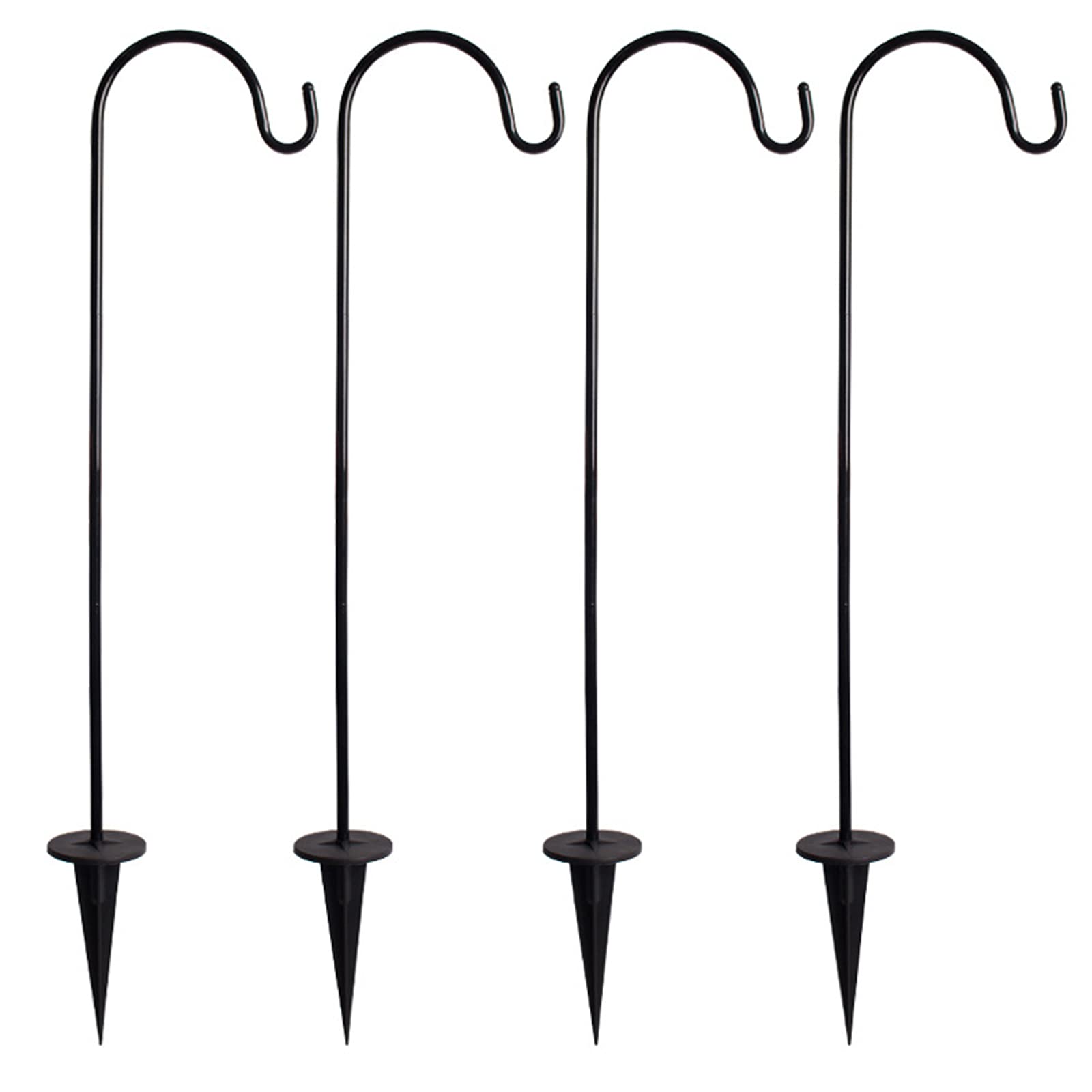 4Pcs Adjustable Shepherd Hook Stands - 20in Rust-Resistant Metal Plant Hangers with Solar Light Hooks for Garden, Wedding Decor, Bird Feeders & Flower Baskets - Outdoor Decorative Stake for Patio, Lawn and Yard