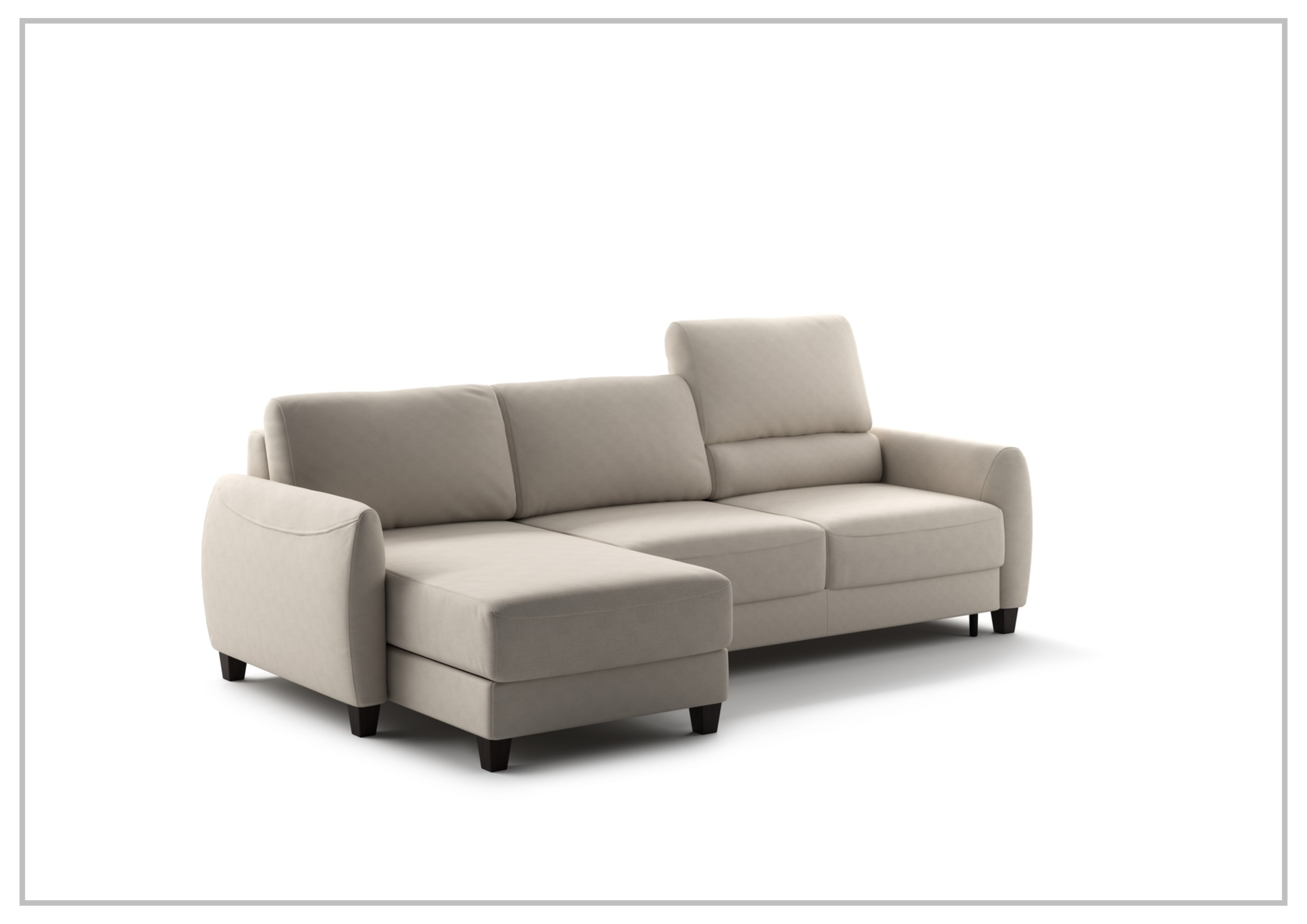 Luonto Delta 3-Seater Fabric Full XL Sectional Sofa Sleeper with Reversible Chaise - Modern Living Room Furniture for Small Spaces, Comfortable Sleeper Sofa for Guests, Perfect for Apartments and Cozy Homes