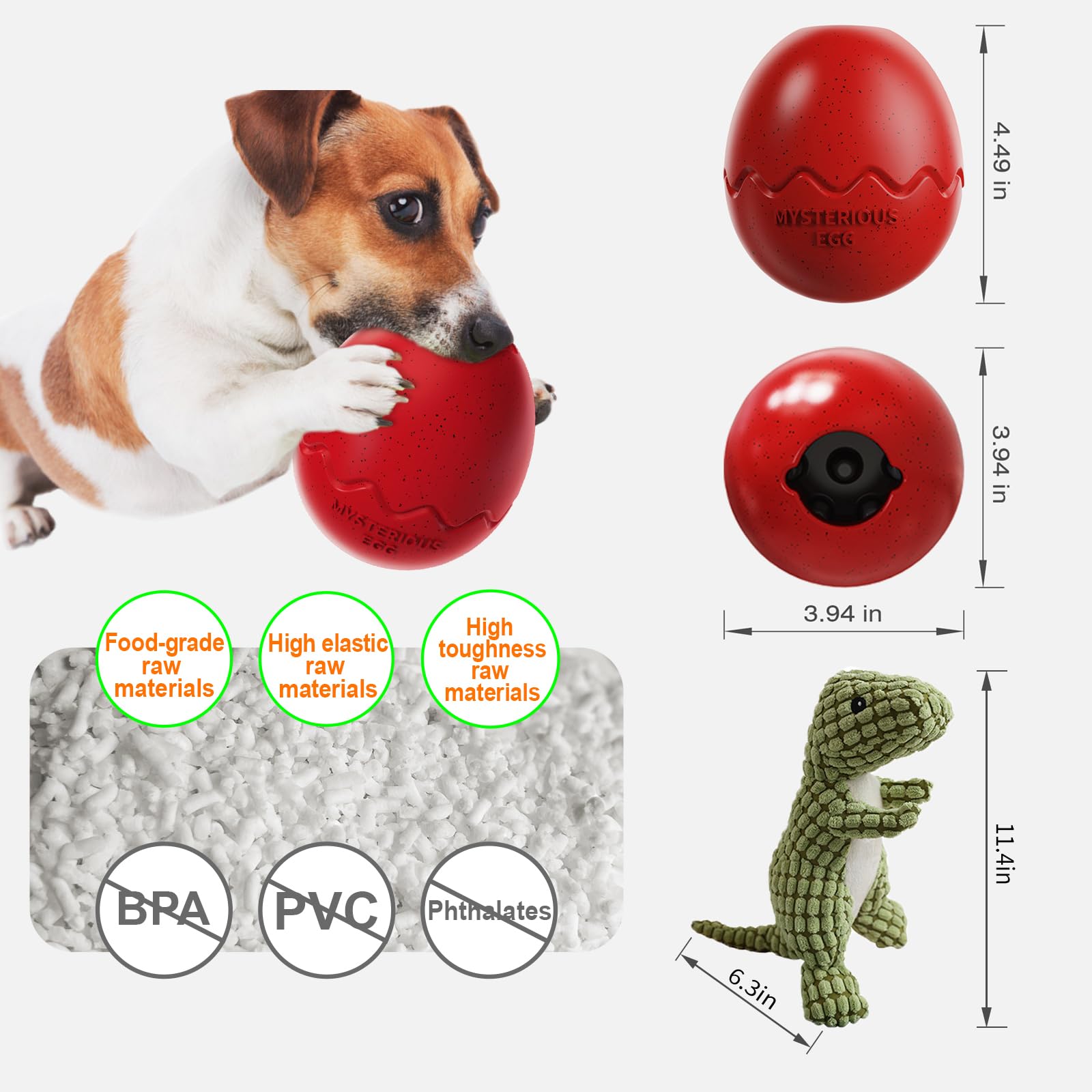 **Durable Natural Rubber Indestructible Dog Chew Toys for Aggressive Chewers - Large Breed Puppy Chew Toys, Treat Dispensing & Stuffable Dog Toy for Mental Stimulation - Perfect for Playtime, Training & Boredom Relief**