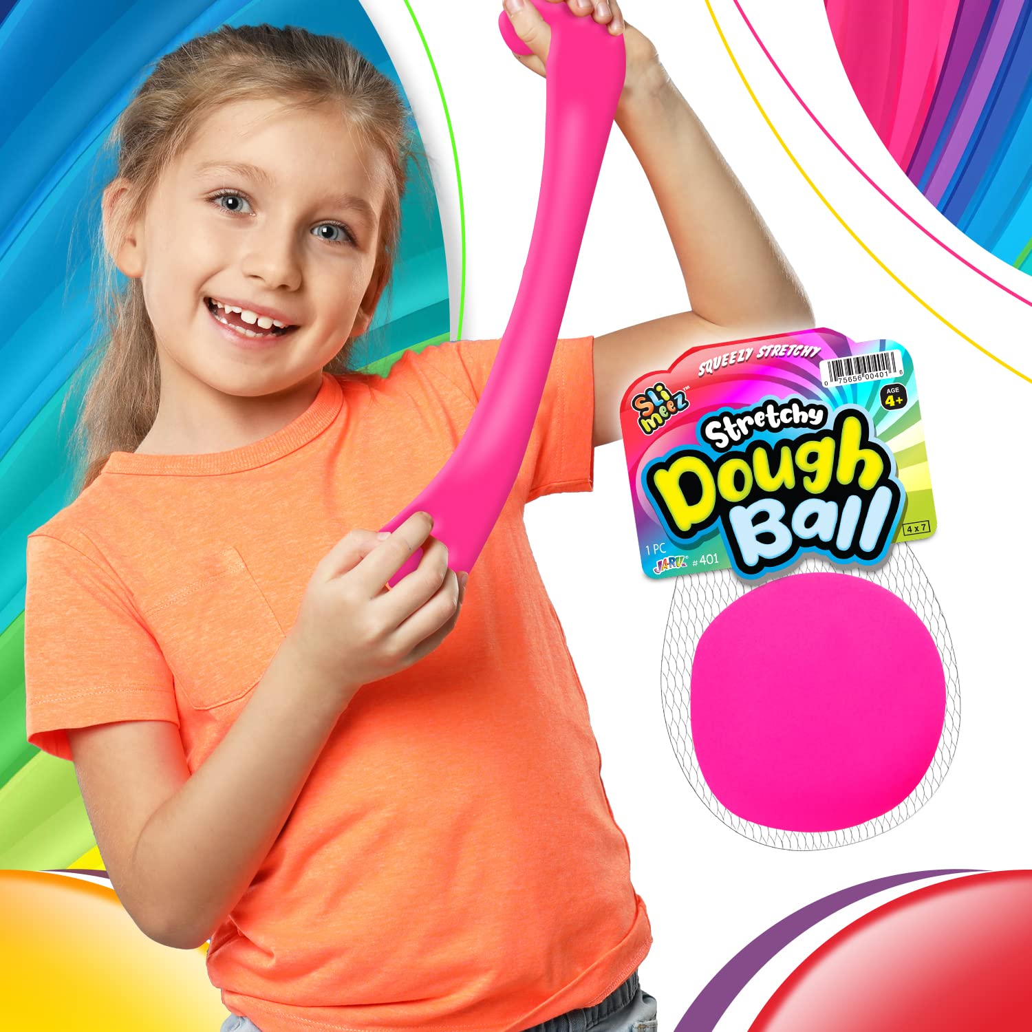Stretchy Dough Ball (1 Pack) - Neon Slow Rising Squishy Stress Relief Toy for Adults & Kids - Sensory Fidget Toy for Anxiety, ADHD & Autism - Therapy Putty for Office, School & Home Use