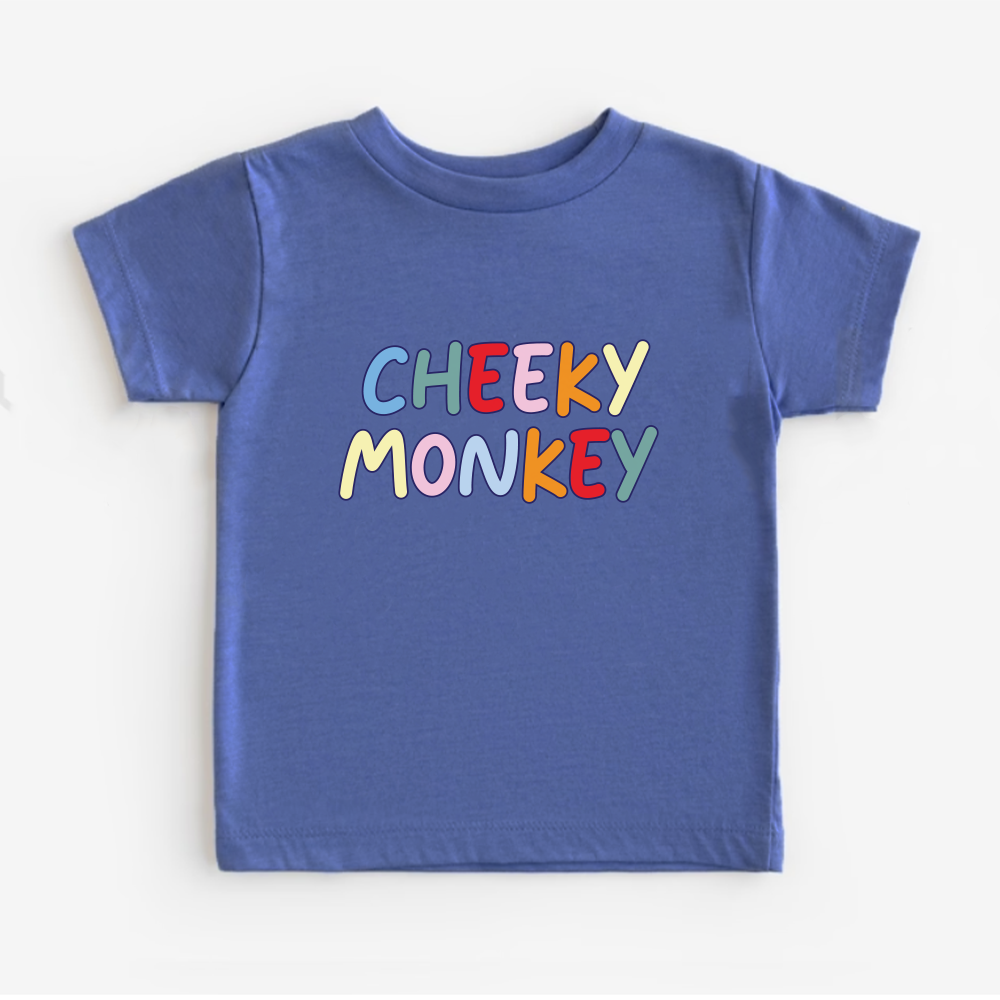 Cheeky Monkey Kids Graphic Tees - Fun Animal Print Cotton T-Shirts for Boys & Girls - Perfect for Playdates, School, and Family Outings
