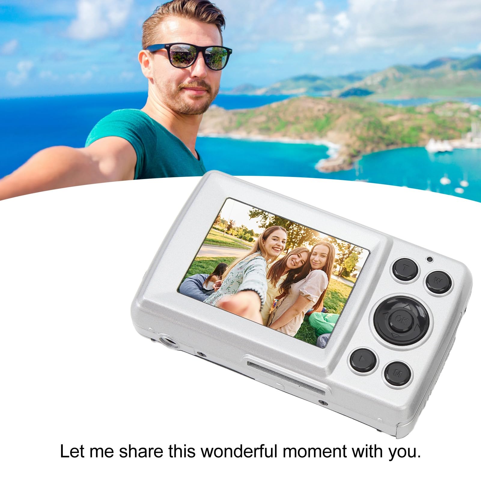 16MP Digital Camera with 16X Zoom & 1080P - Portable for Travel Photography