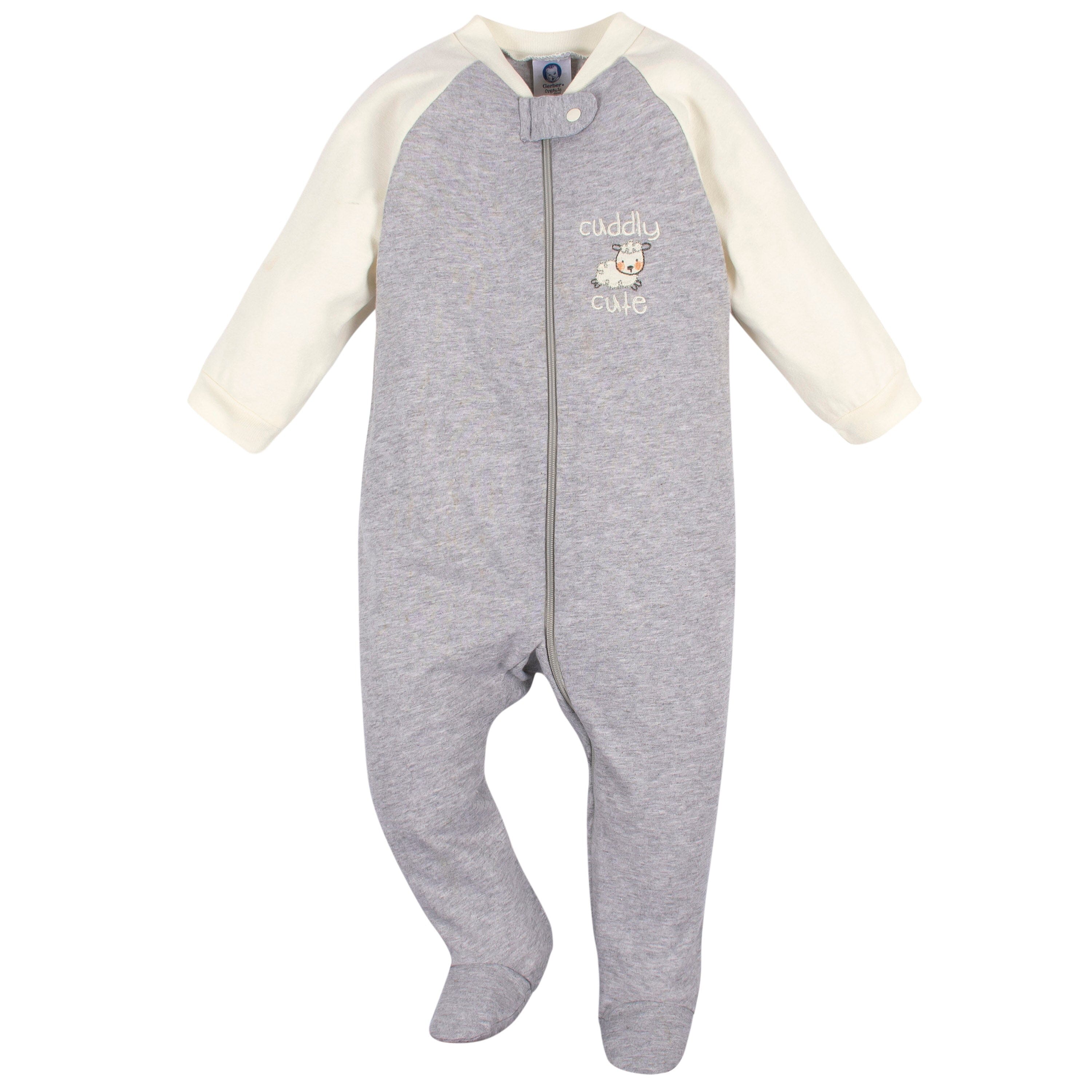 3 Pack Soft Organic Cotton Baby Sleep 'N Plays - Cozy Sheep Design for Newborns & Infants - Perfect for Nursery, Bedtime & Photo Shoots