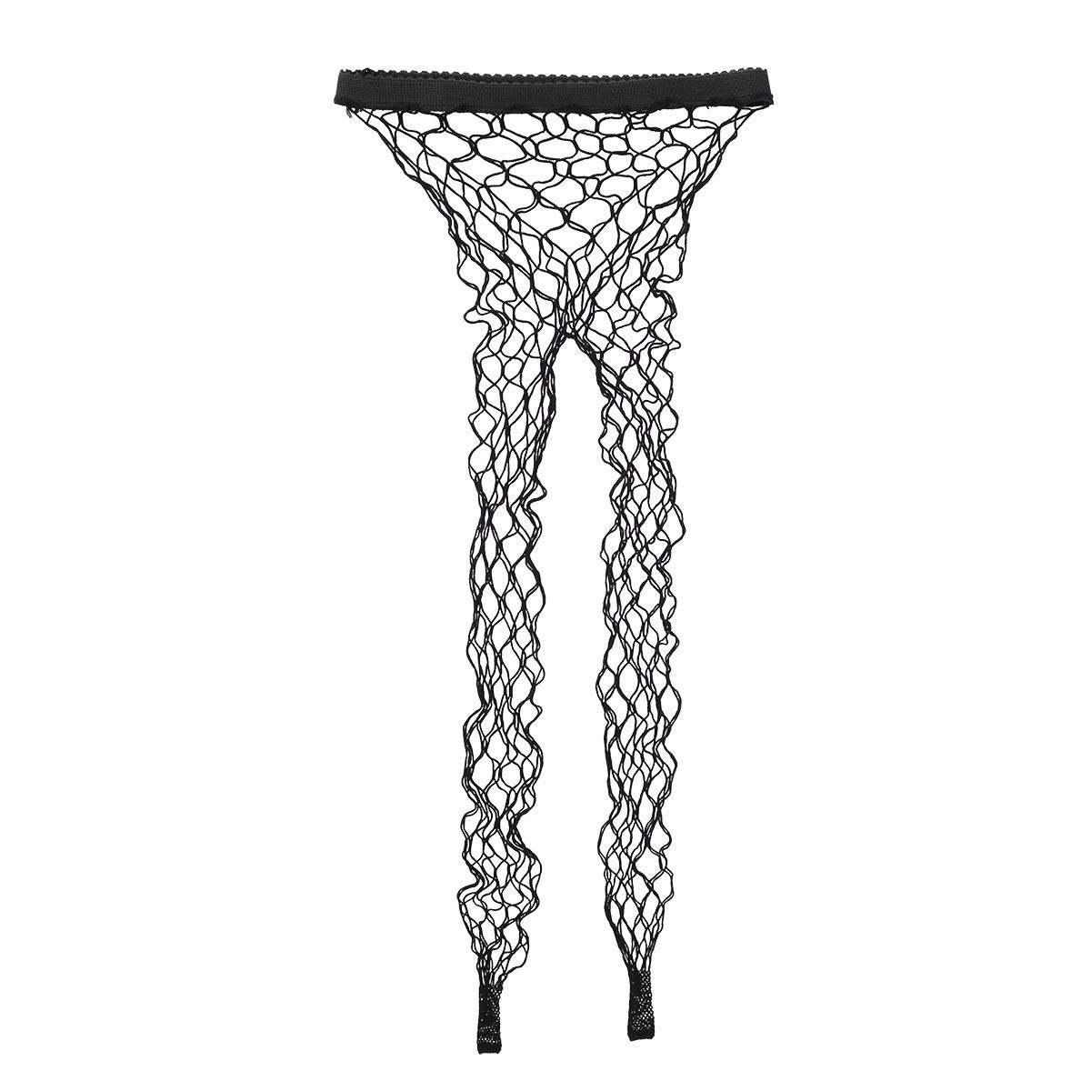 Men's See-Through Hollow Out Fishnet Closed-Toe Tight Leggings - Stretchy Pantyhose Stockings for Dance, Cosplay & Night Out Fashion