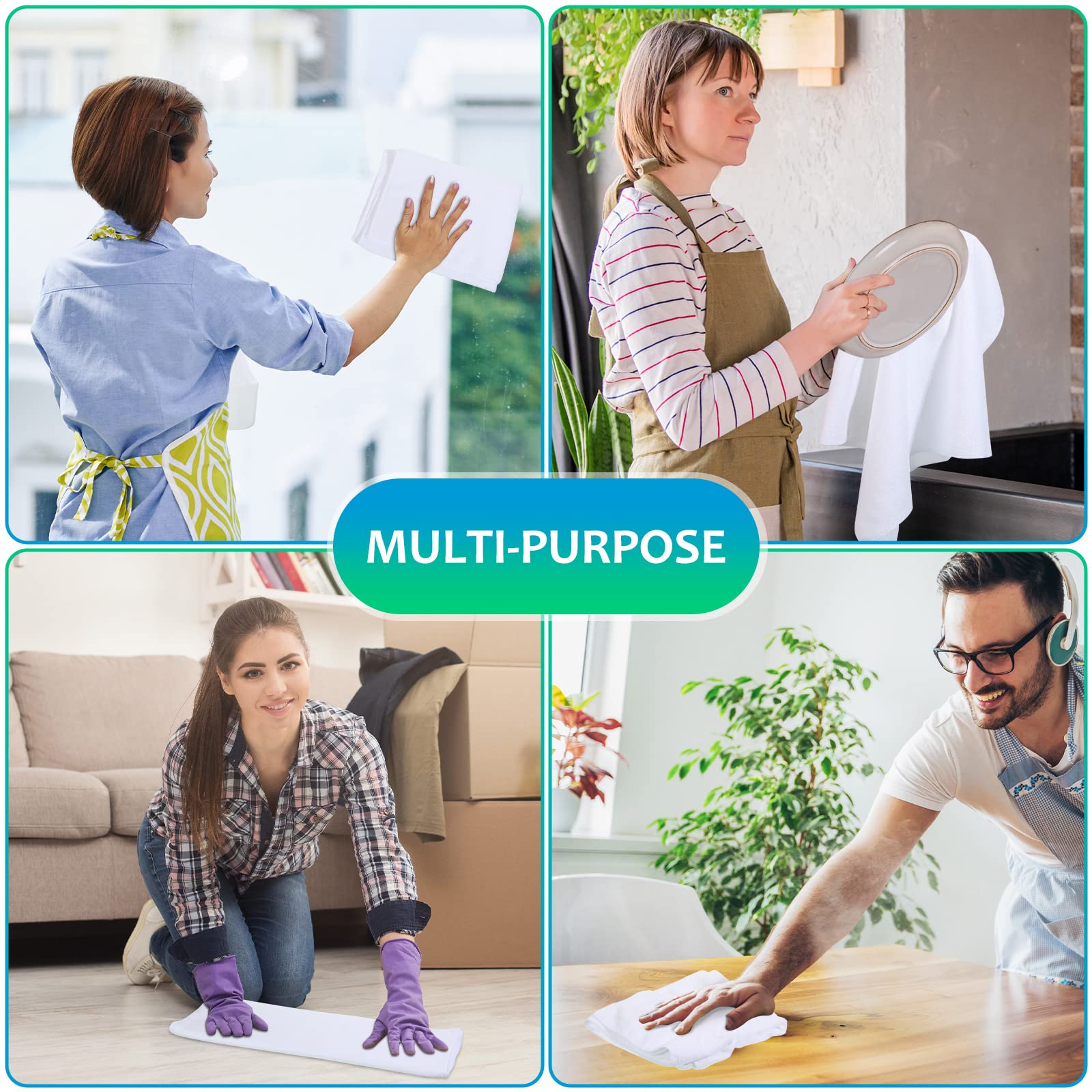 Newwiee 3 Pack Extra Large Microfiber Cleaning Cloths - 30