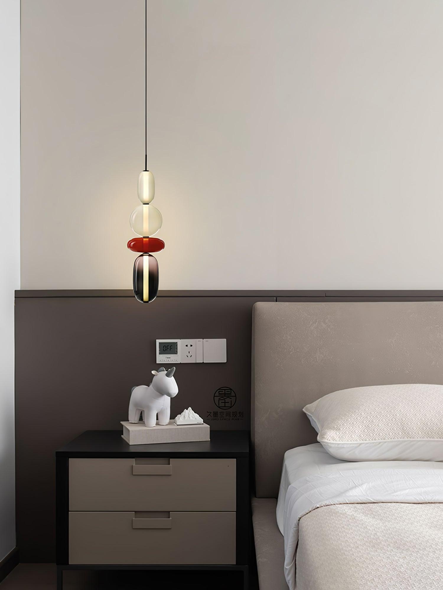 Stylish Candied Glass Pendant Light Set - Modern Hanging Fixture for Dining Room, Kitchen Island & Bedroom Decor
