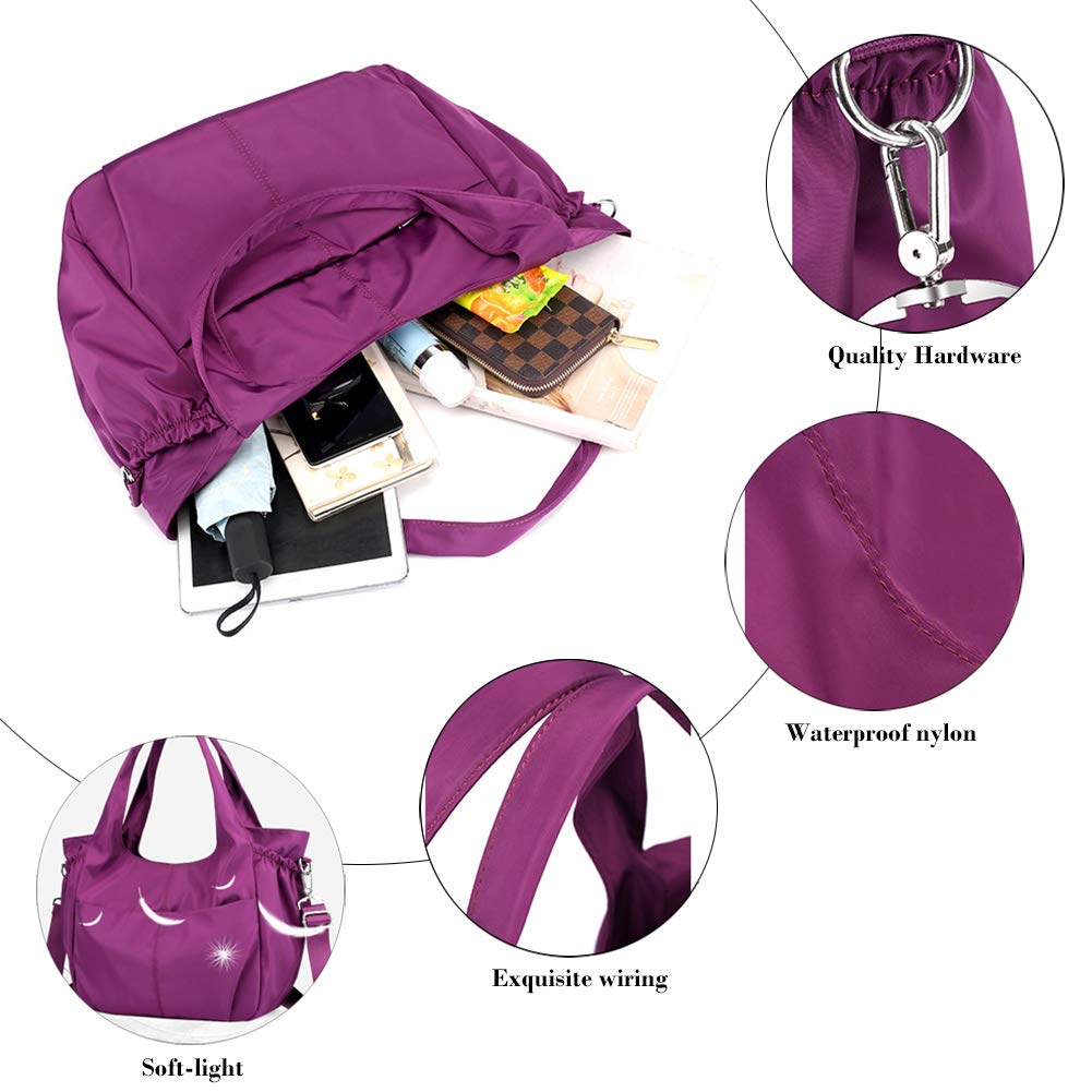 MINTEGRA Women's Nylon Waterproof Hobo Crossbody Bag - Lightweight Casual Shoulder Purse for Everyday Use, Travel & Shopping