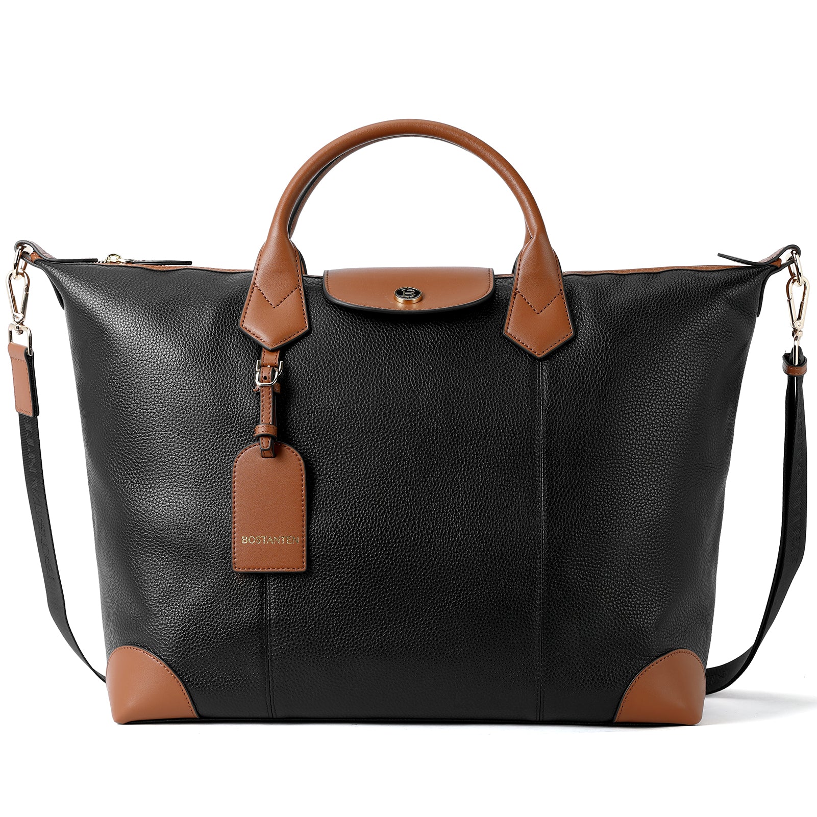 BOSTANTEN Women's Leather Duffle Bag - Stylish Travel Gym Bag for Sports, Workout & Weekend Getaways - Perfect Carry-On Luggage for Business Trips & Vacation