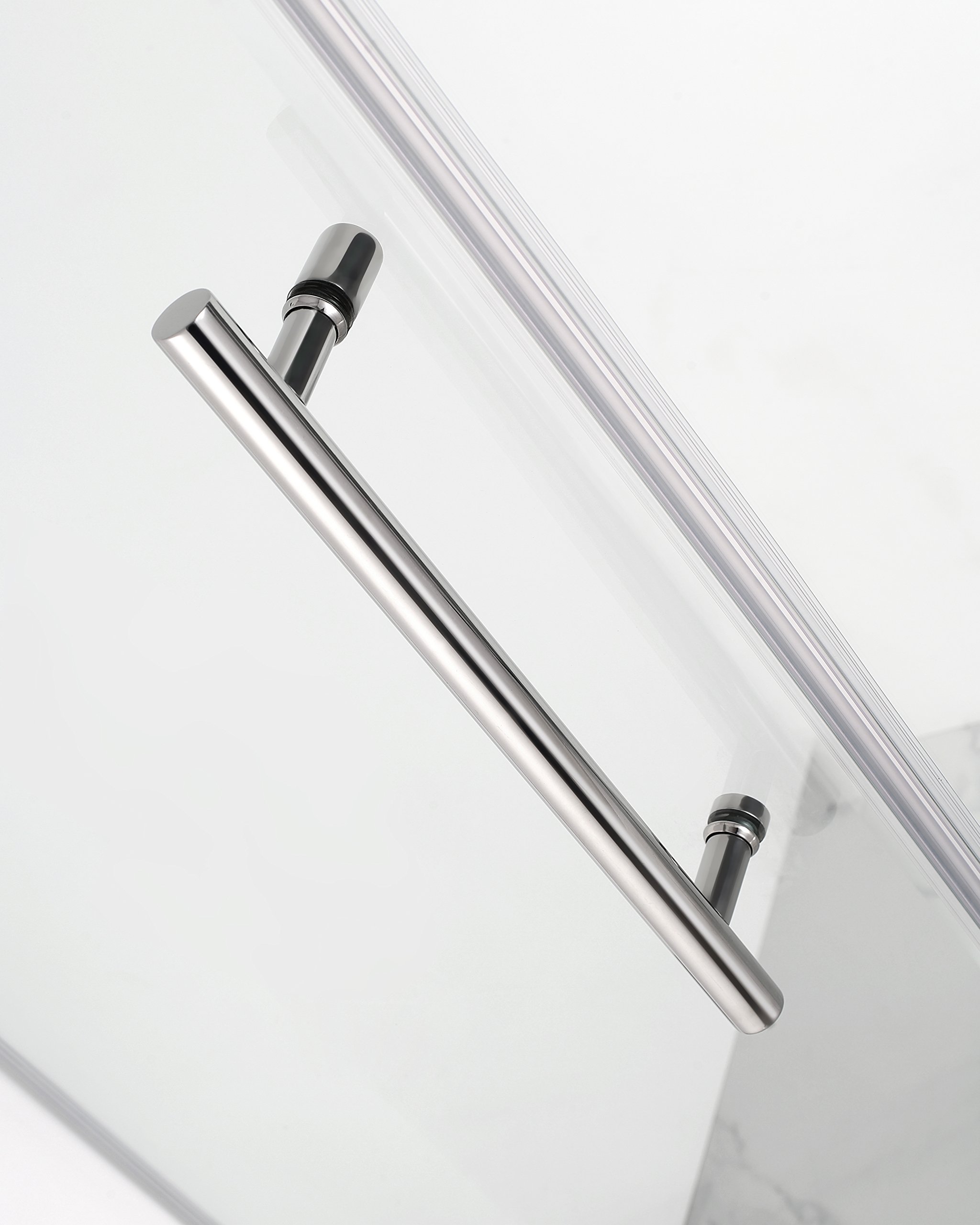 Aston SDR960EZ-CH-4725-10 Frameless Hinged Alcove Shower Door with StarCast Clear Glass and Built-in Shelves - Perfect for Modern Bathrooms and Spa-like Showers