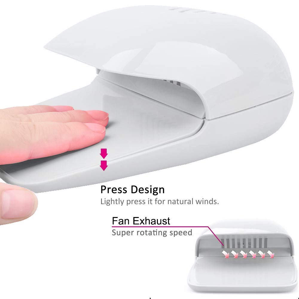 Portable Nail Dryer Fan - Quick Dry Nail Polish & Gel Machine for Fingernails & Toenails, Battery Operated Nail Art Blower | Perfect for Home Manicures, Salon Use & Travel Nail Care