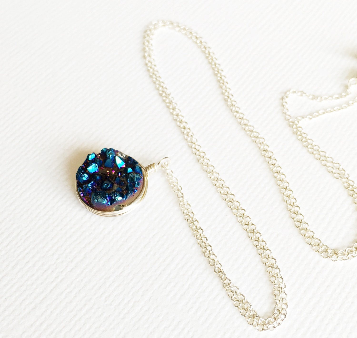 Grace Sapphire Blue Necklace (N123) - Elegant Jewelry for Women, Perfect for Weddings, Parties & Special Occasions