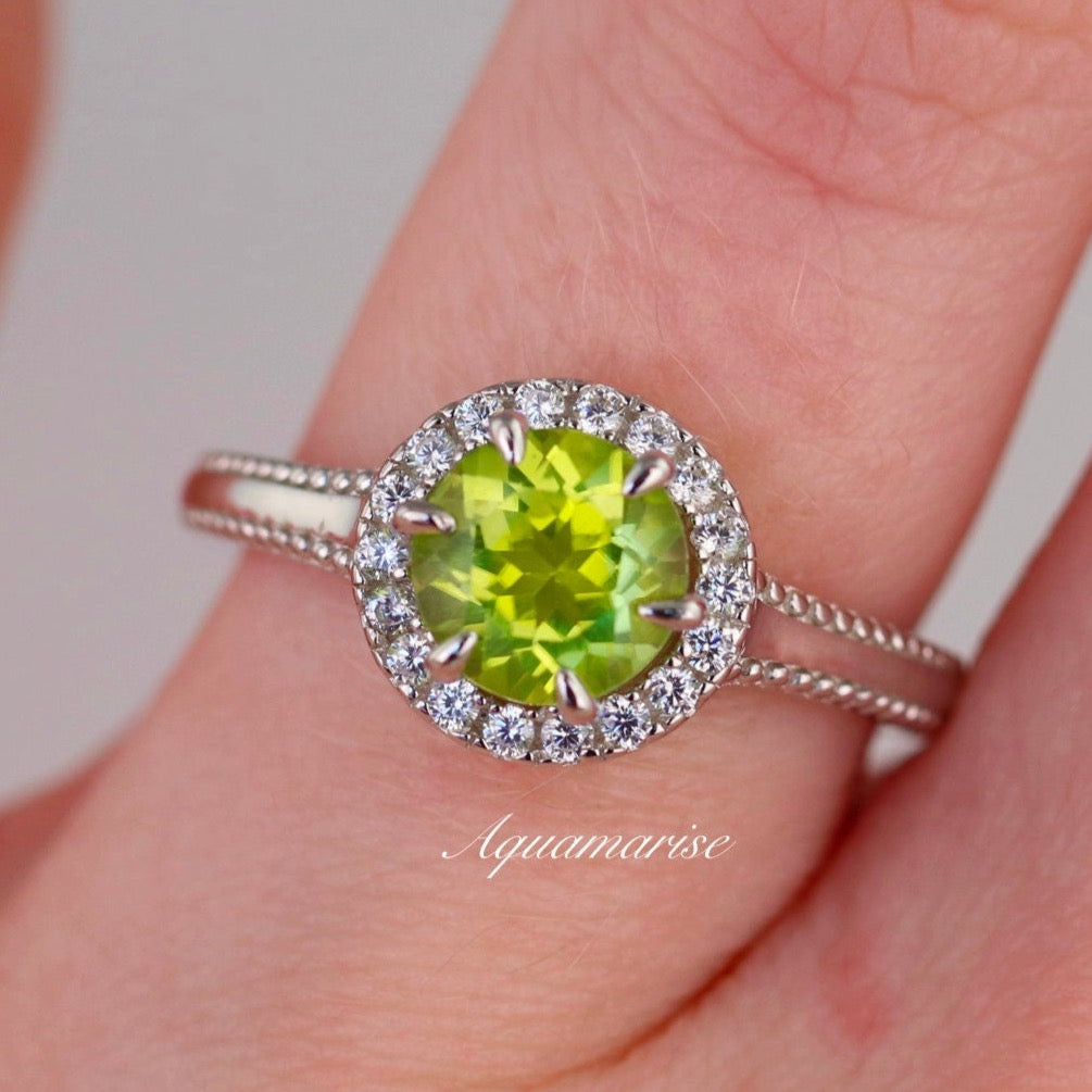 Ella Natural Peridot Sterling Silver Ring | Elegant Birthstone Jewelry for Women | Perfect for Everyday Wear, Gifts & Special Occasions