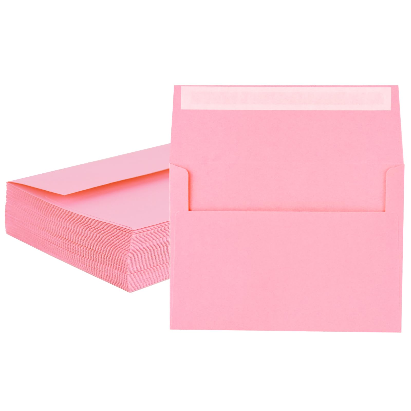 AZAZA 50 Pack A2 Envelopes 4.37x5.75 Inches - Pink Self Seal Printable Invitation Envelopes for Wedding, Baby Shower, Greeting Cards & Stationery - Perfect for DIY Crafts, Mailing & Special Occasions