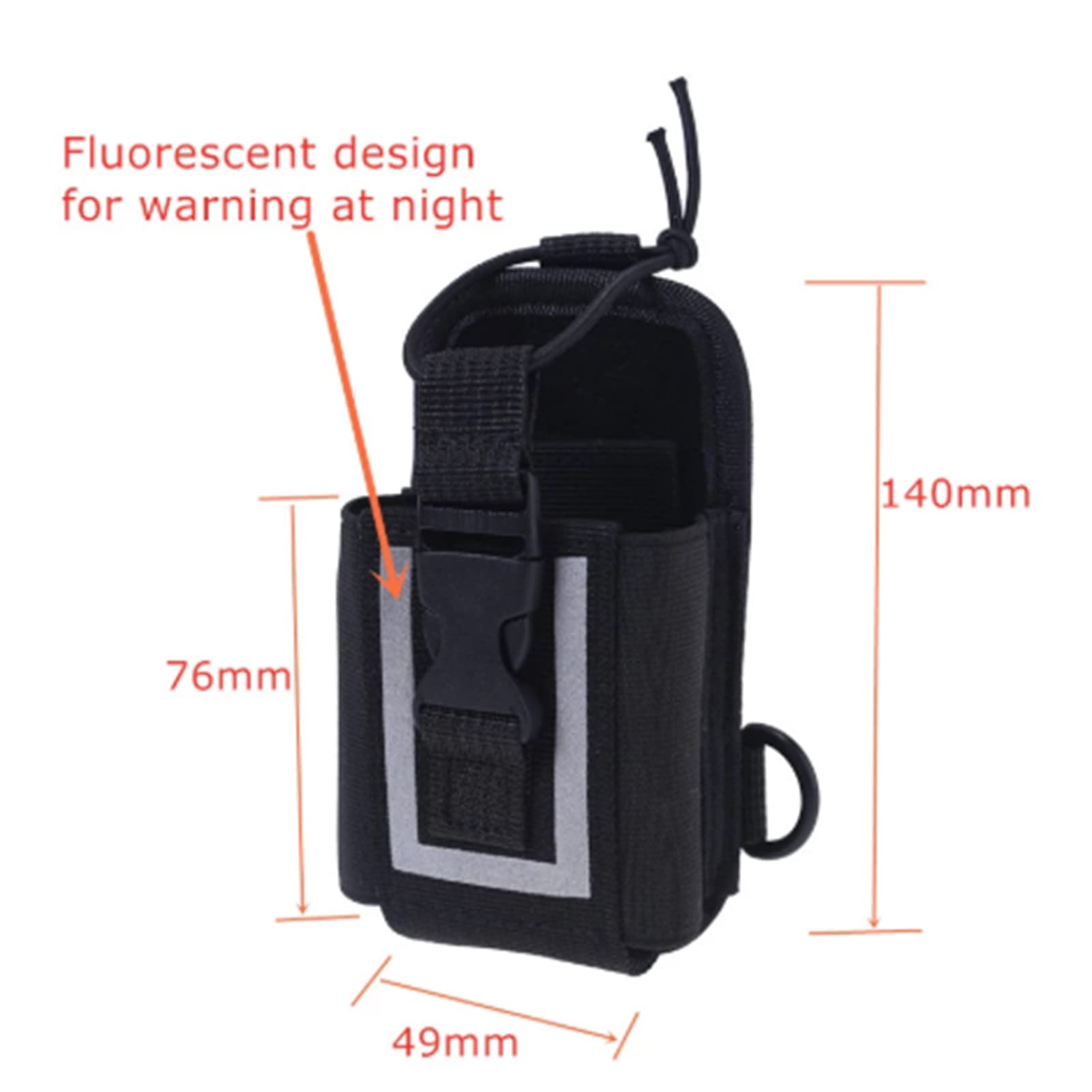 Black Nylon Radio Case with Clip - Adjustable Multi-Function Radio Holder Bag for Firefighters, Security Guards & Emergency Responders - Perfect for Walkie-Talkie, Two-Way Radios & Communication Devices on Duty