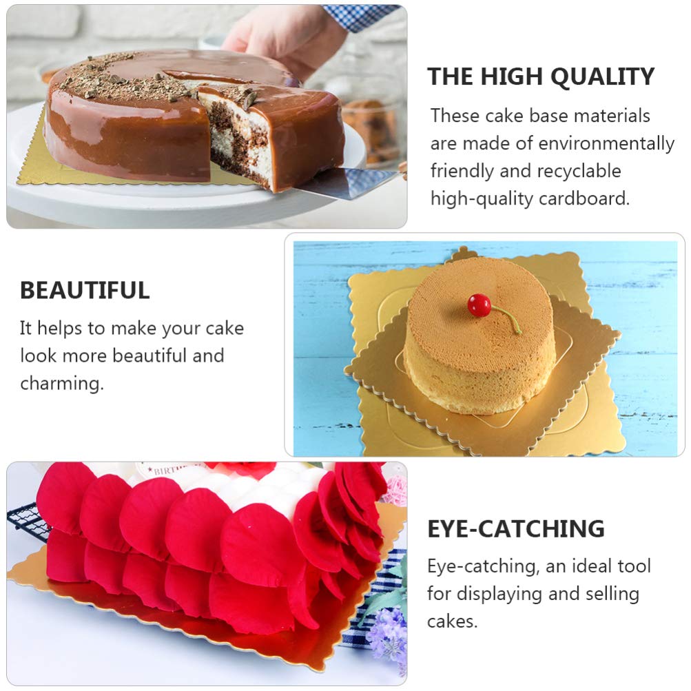 Hemoton 10-Pack Round Cake Boards - 10 Inch Sturdy Cake Drums, Square Cake Pads & Display Boards for Professional Baking, DIY Desserts, Wedding Cakes & Party Treats - Perfect for Cake Decorating, Display & Transport