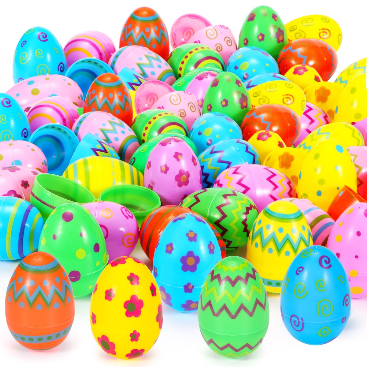 36 Pcs Plastic Printed Easter Eggs - 3.15