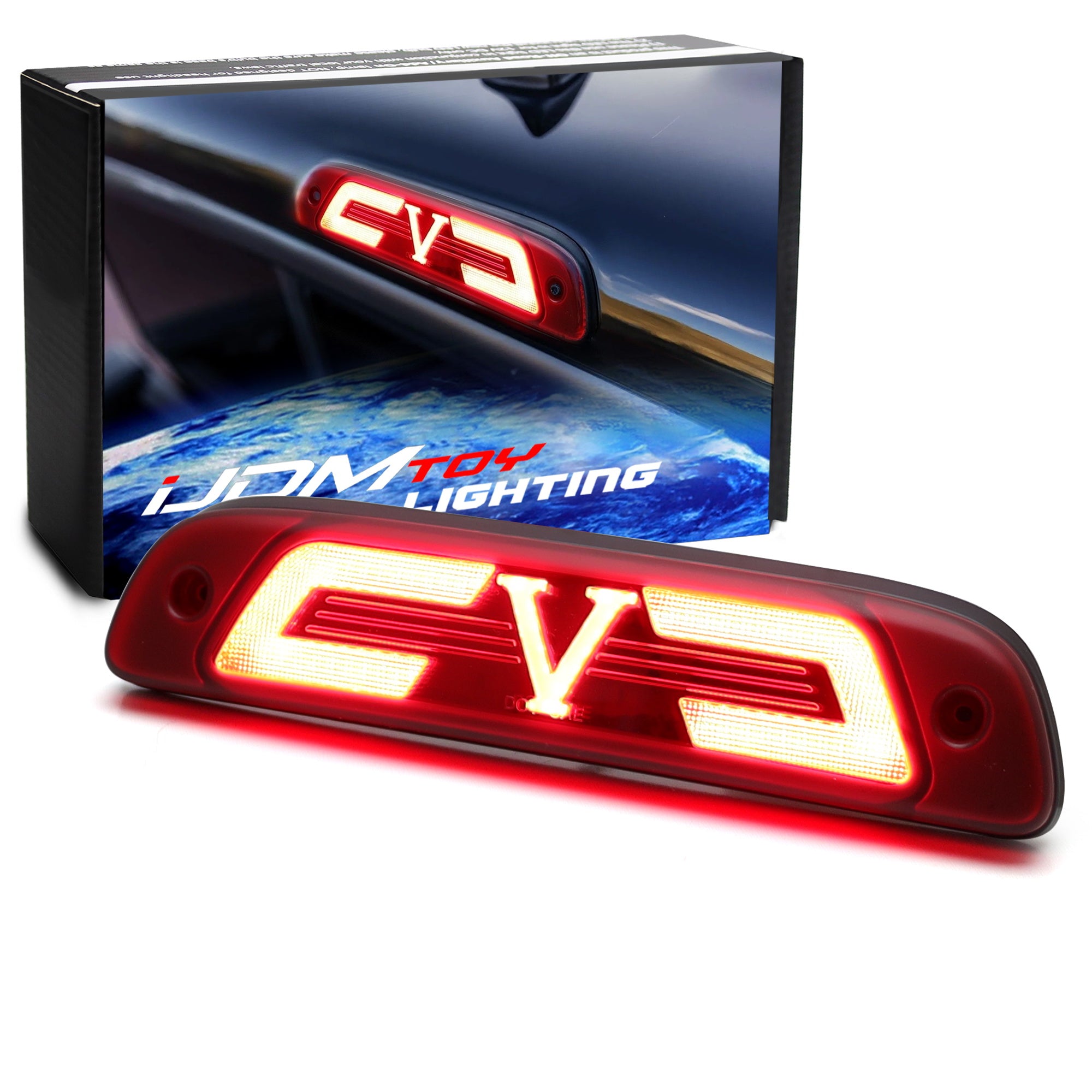 Dark Red LED V-Shape 3rd Brake Light for 1995-2023 Toyota Tacoma (2D Cab) - High Visibility Safety Upgrade for Night Driving & Off-Road Adventures