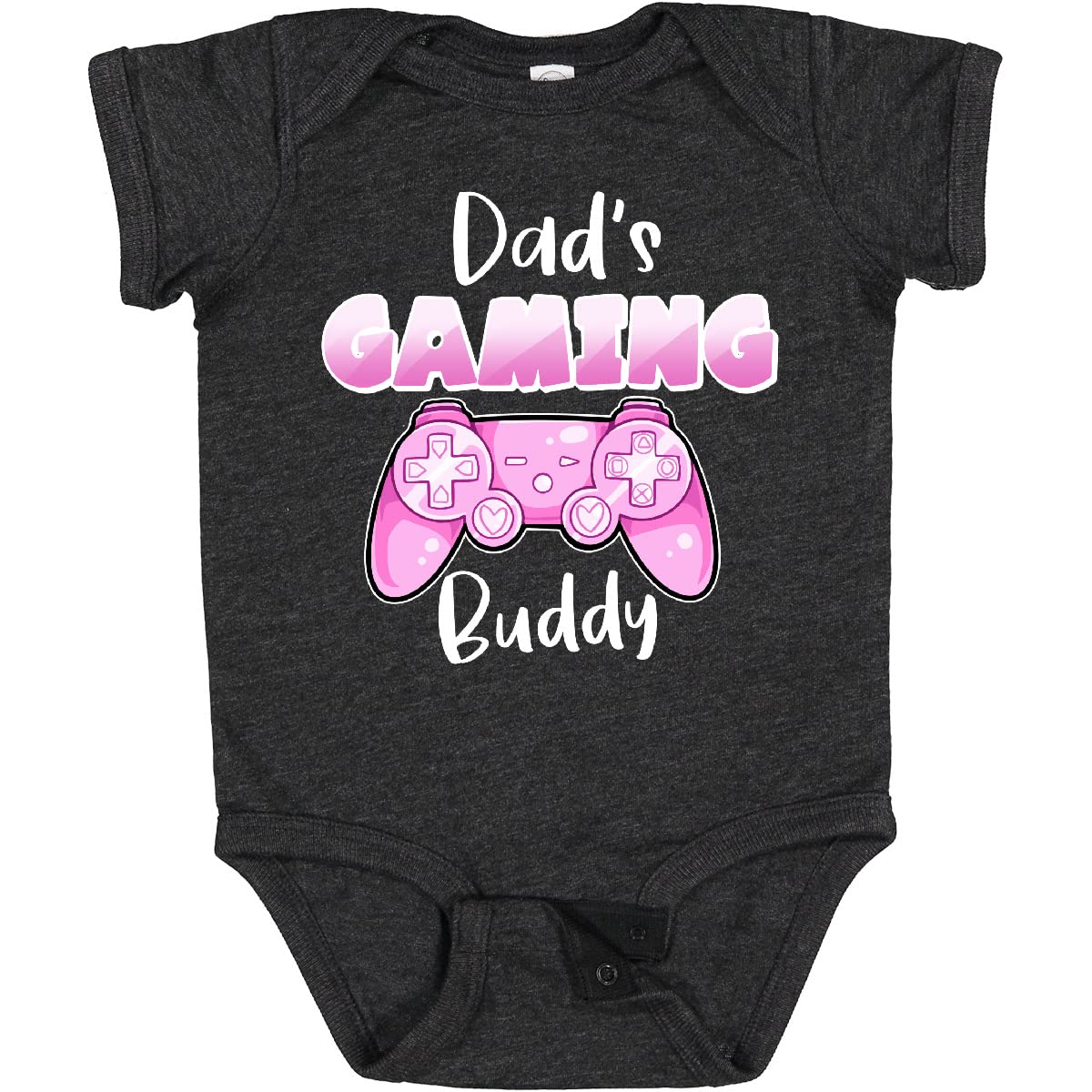 Inktastic Dad's Gaming Buddy - Pink Controller Baby Bodysuit | Cute Gamer Onesie for Newborns & Infants | Perfect Gift for Gamer Dads & Baby Showers