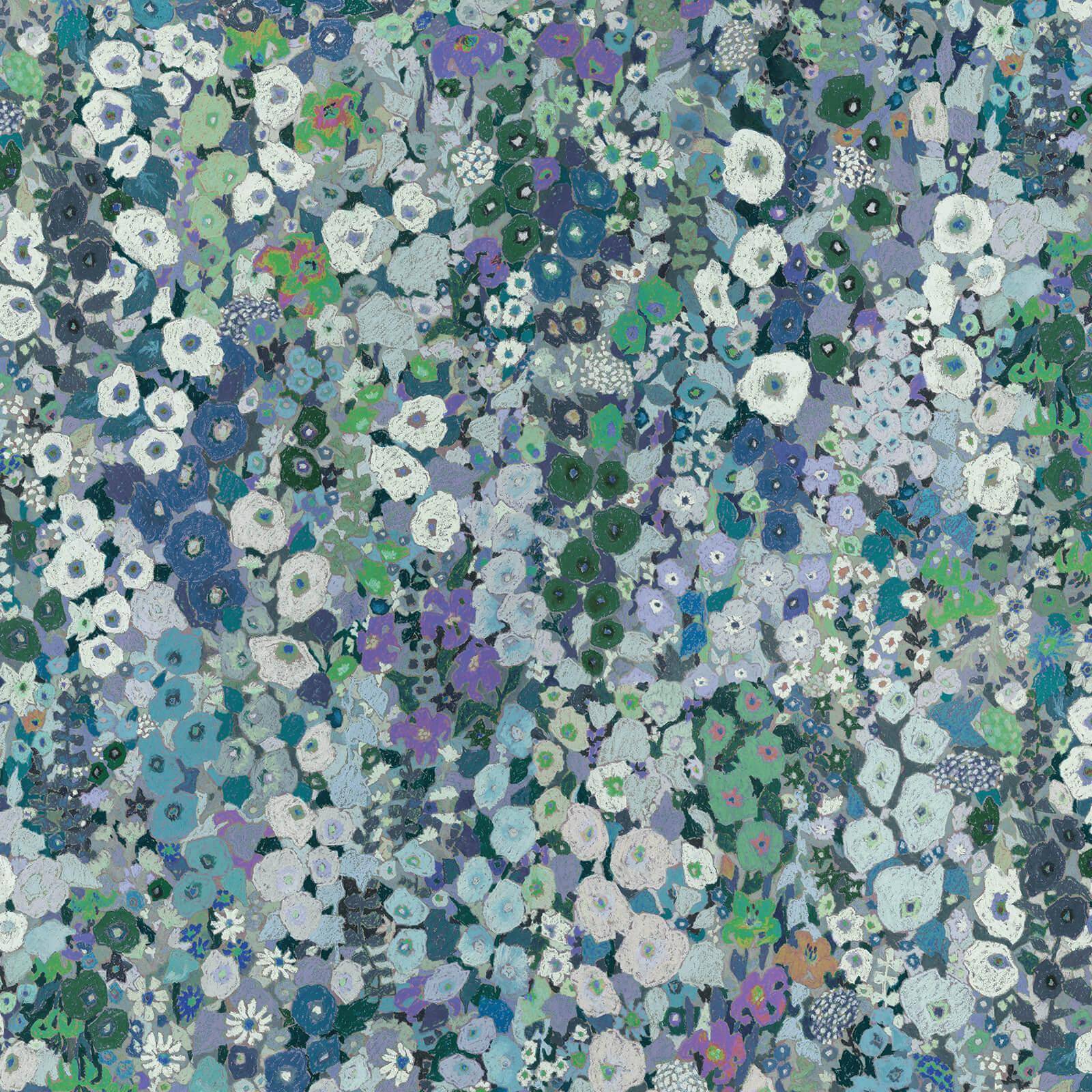Hollyhocks Wallpaper - Floral Dew Design for Home Decor | Perfect for Living Room, Bedroom & Nursery