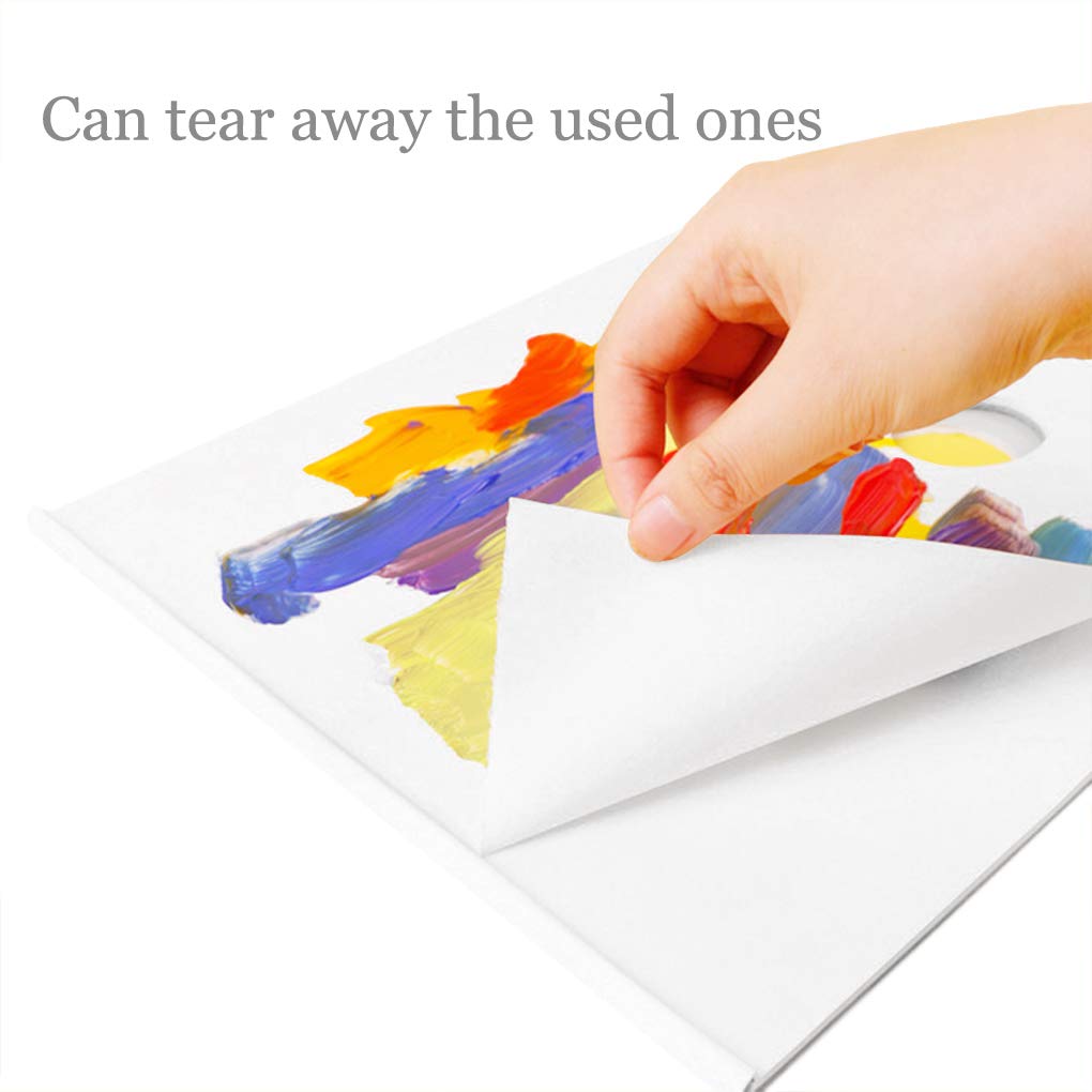 Disposable Tear-Off Paper Palette Pad 12x9 Inch - 36 Sheets Heavy Duty Coated Artist Palette Paper with Thumb Hole for Gouache, Watercolor & Oil Painting - Perfect for Studio, Classroom & Outdoor Art Projects