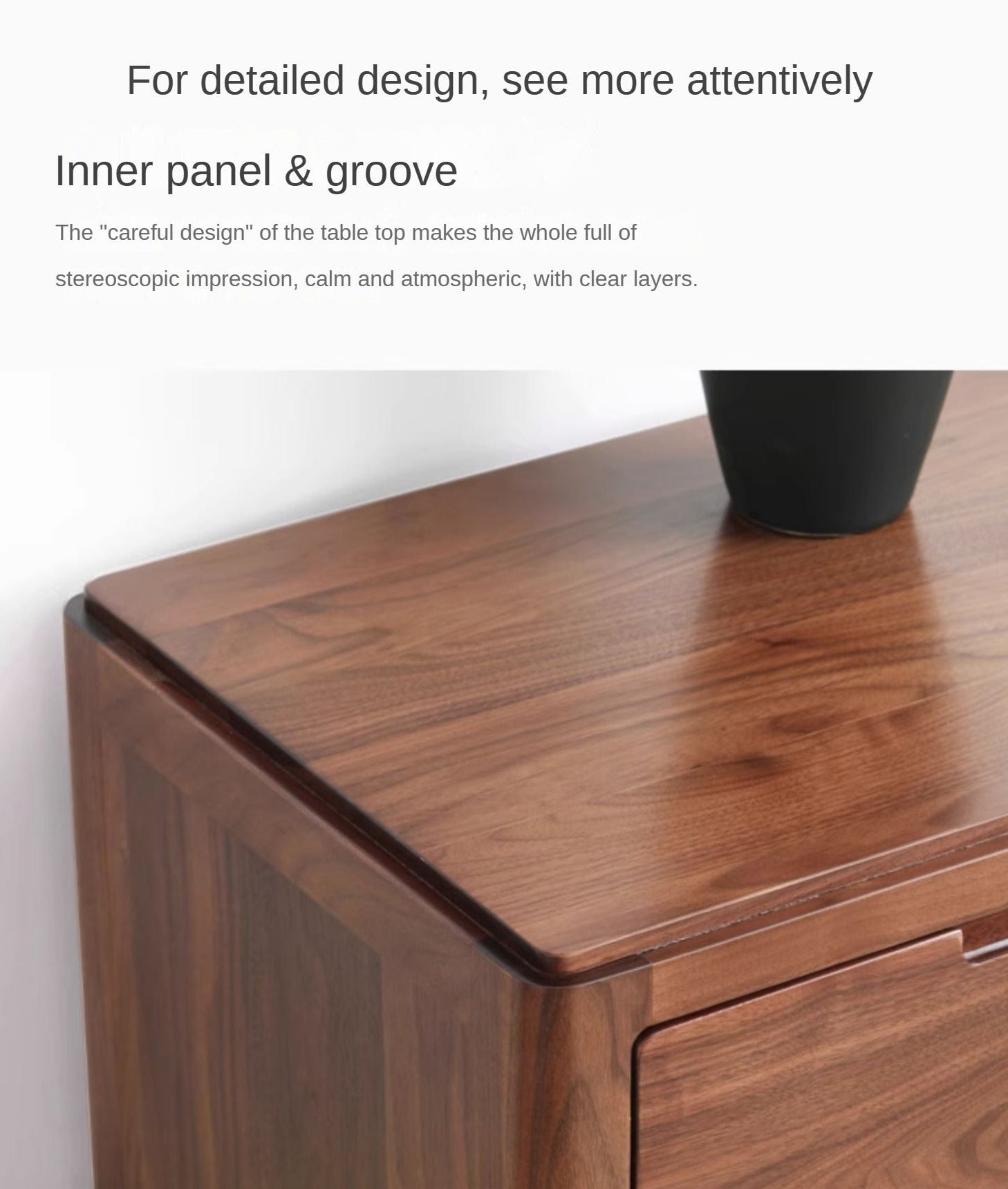 Premium Black Walnut Solid Wood TV Stand - Large Storage Entertainment Center for Living Room, Home Theater & Media Organization