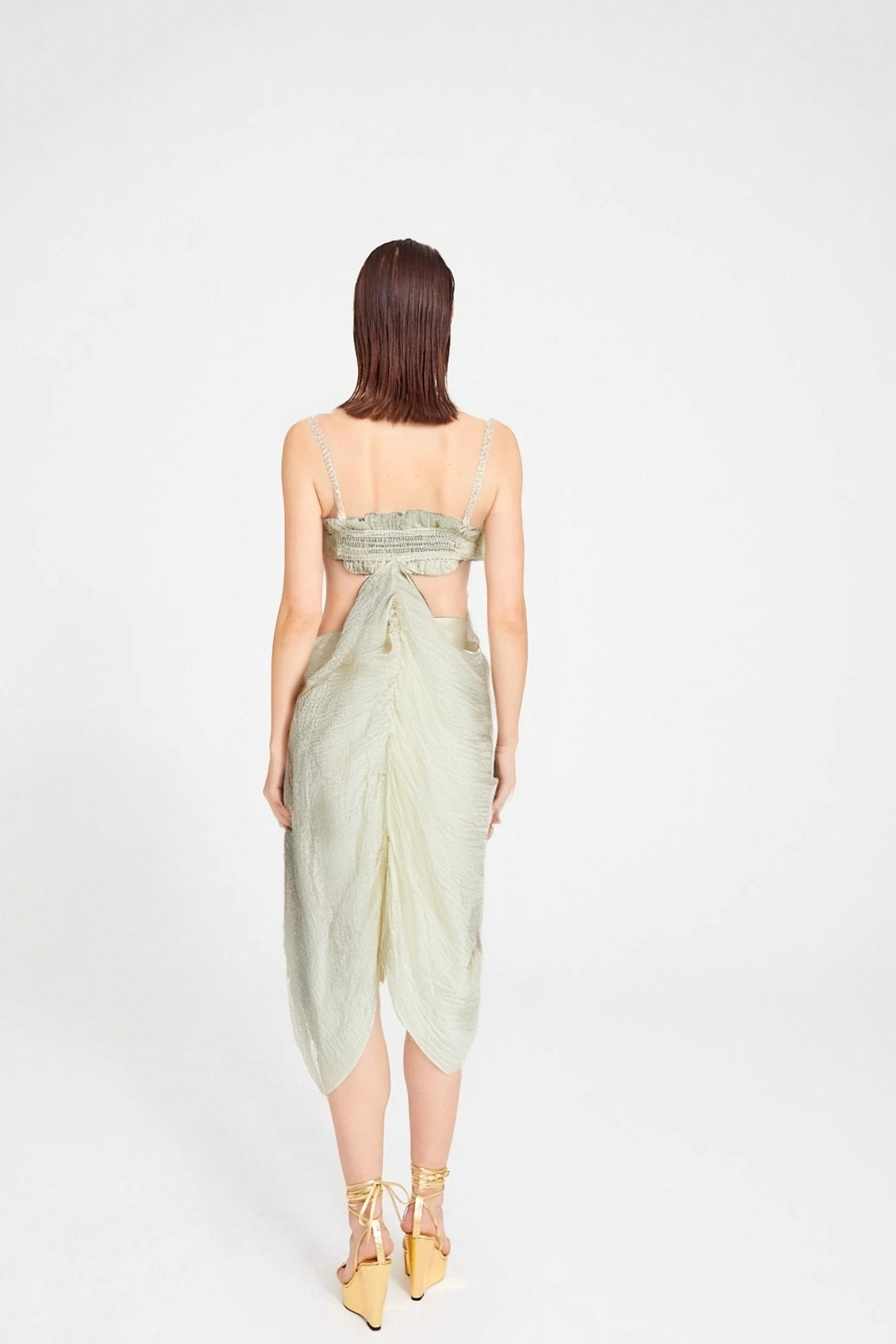 Clémence Semi-Sheer Pleated Top & Skirt Matching Set - Women's Elegant Outfit for Parties, Dates & Special Occasions