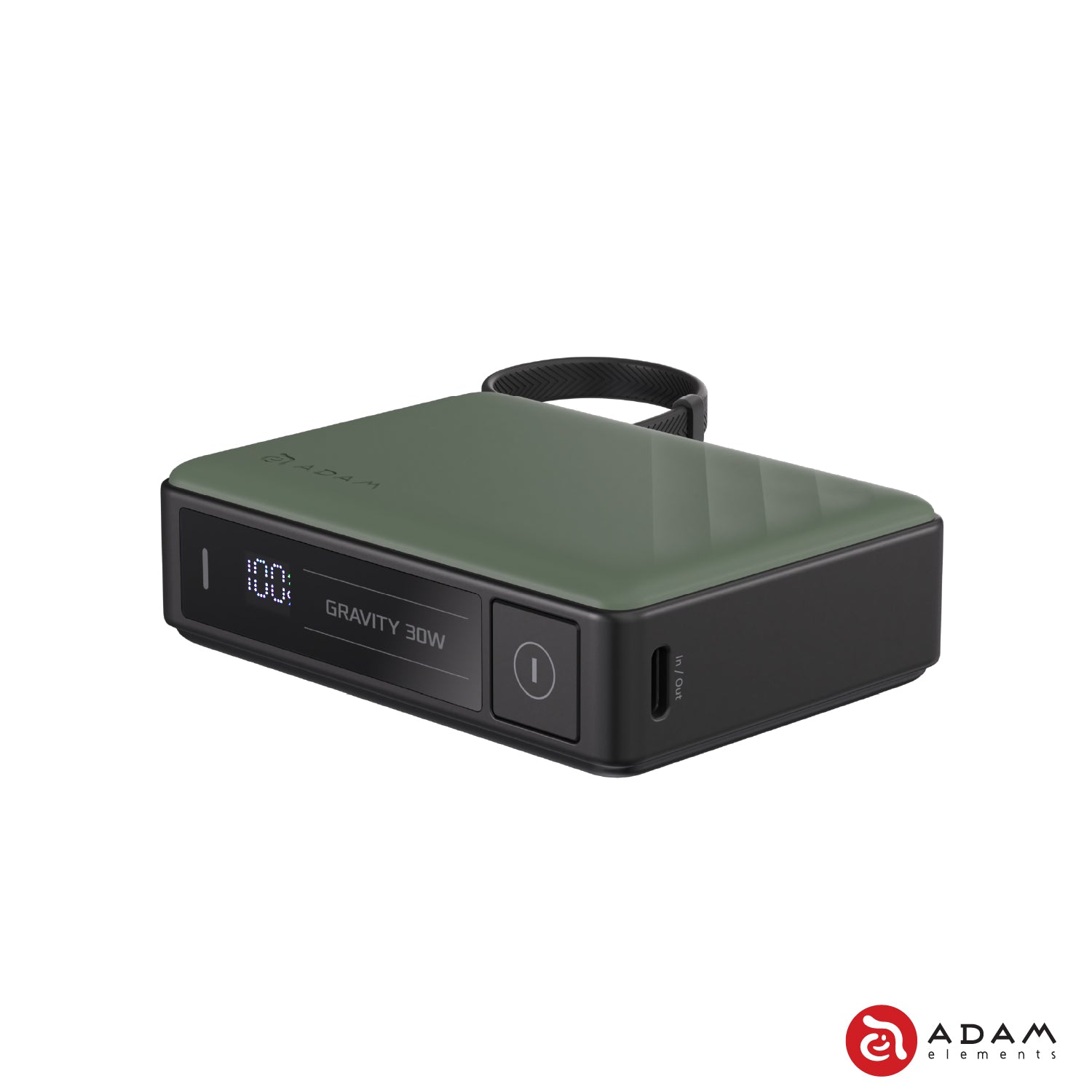 ADAM elements GRAVITY 30W Fast Charging Power Bank with Built-in Cable | Portable Charger for iPhone, Android, Tablets | Perfect for Travel, Camping, Emergency Power Backup