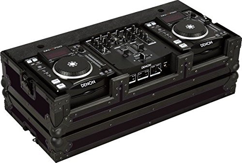 Marathon Flight Road Black Series MA-DNSX1200BLK DJ Equipment Case - Holds 2 Small CD Players & 10-Inch Mixer | Perfect for DJs, Music Producers & Live Performances