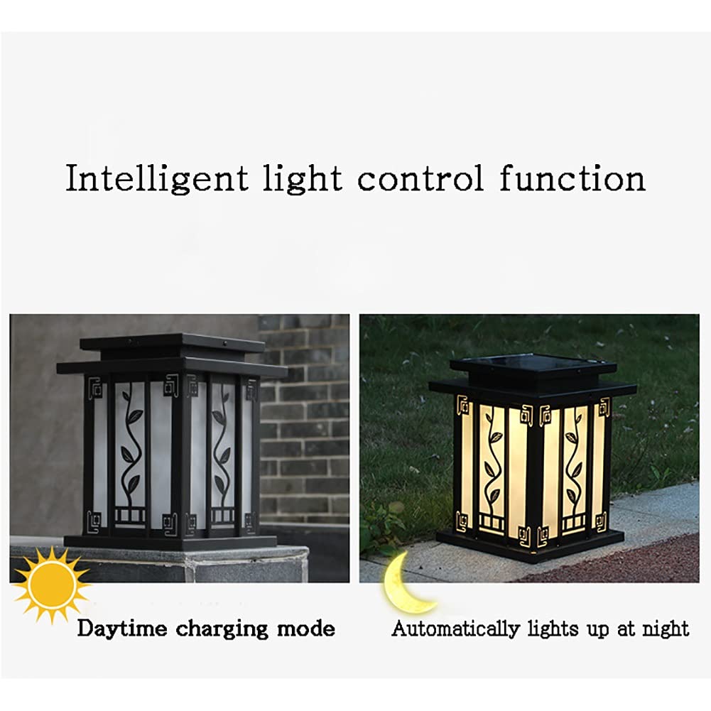 Solar Post Cap Lights Outdoor - IP65 Waterproof LED Deck Post Lighting, Warm White Modern Garden Lamp for Patio, Fence, Villa Gate Pillar - Perfect for Landscape, Pathway & Driveway Lighting