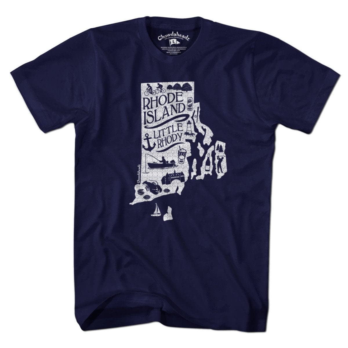 Rhode Island Little Rhody Graphic T-Shirt - Soft Cotton Tee for Men & Women - Perfect for Casual Wear, Beach Outings & State Pride