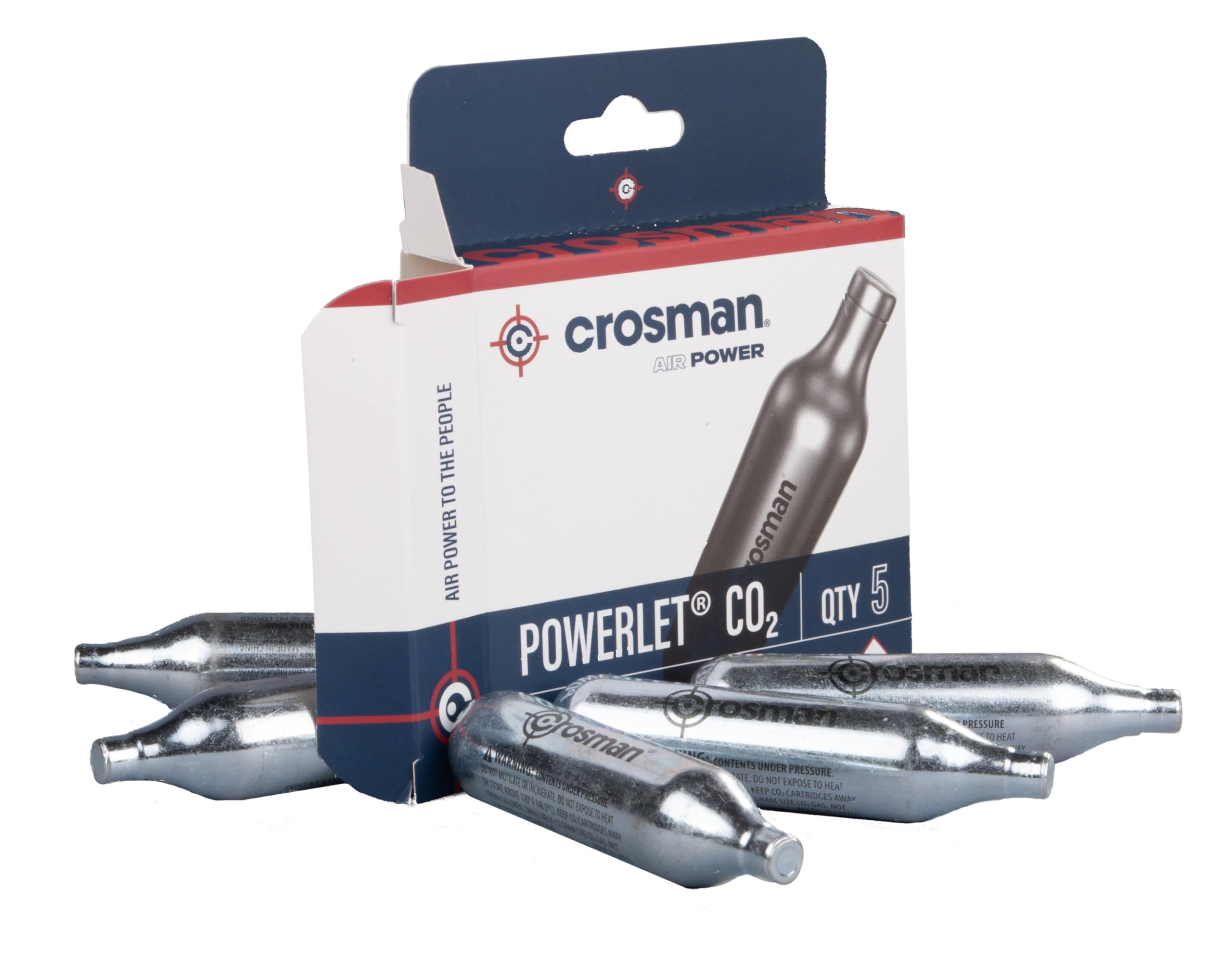 Crosman 5-Count CO2 Cartridges for Air Rifles & Pistols - Power Your Airgun for Target Shooting, Hunting & Plinking