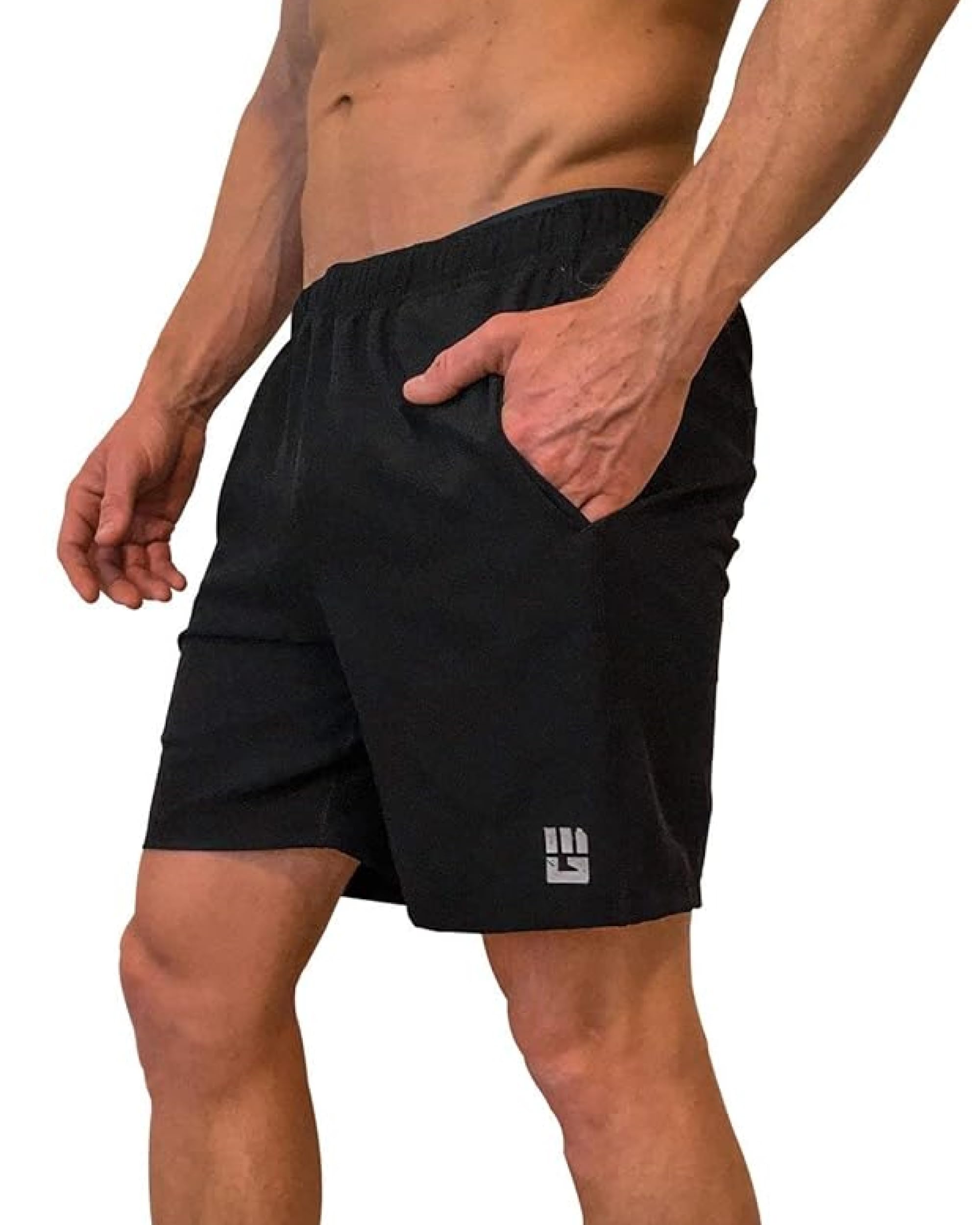 7 Inch Quick Dry Running Shorts for Men - Lightweight Black Athletic Shorts with Inseam & Zipper Pockets - Perfect for Gym, Fitness Training, Jogging & Outdoor Workouts