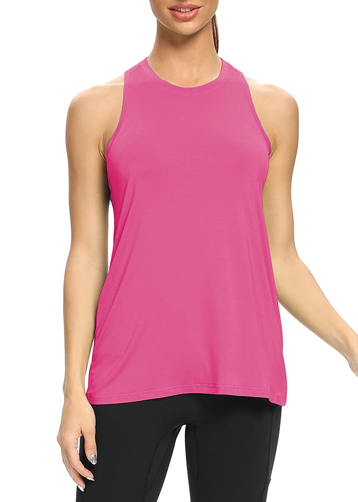 Women's High Neck Racerback Tank Tops - Loose Fit Athletic Yoga Shirts for Workout & Gym | Breathable Comfort for Yoga, Running & Fitness Training