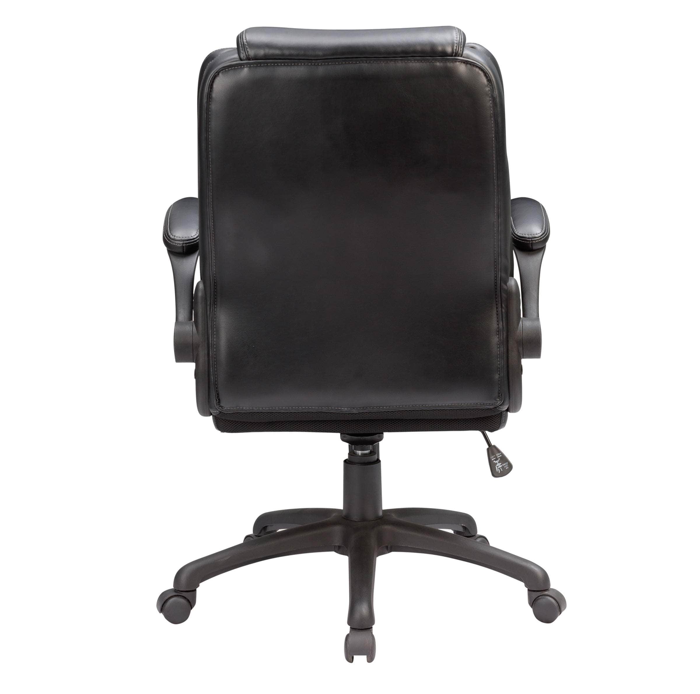 Sealy Atlas Black Bonded Leather Swivel Office Chair - Ergonomic Executive Desk Chair for Home & Office Workspace
