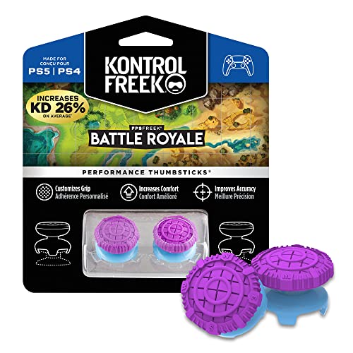 KontrolFreek FPS Freek Battle Royale Performance Thumbsticks for PS4 & PS5 - 2 High-Rise Convex Purple Grips | Enhanced Gaming Precision for Call of Duty, Fortnite & Apex Legends | Perfect for Competitive FPS Players