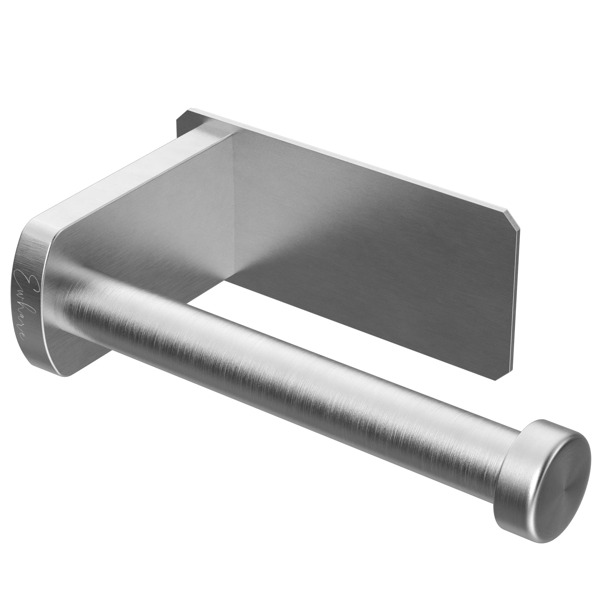 Stainless Steel Wall Mount Toilet Paper Holder - No Drill Self Adhesive Bathroom & Kitchen Toilet Roll Holder - Waterproof Rust-Resistant - Perfect for Small Spaces, Apartments, RVs and Modern Home Decor