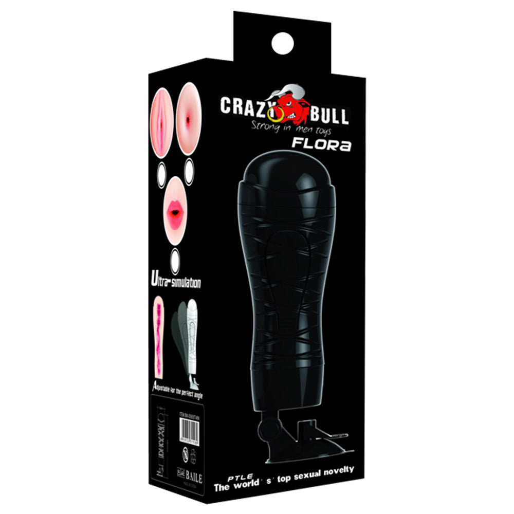 Crazy Bull Flora Vibrating Vagina Masturbator for Men - Adjustable Stand & Powerful Stimulation - Perfect for Solo Play, Couples Fun & Discreet Adult Pleasure