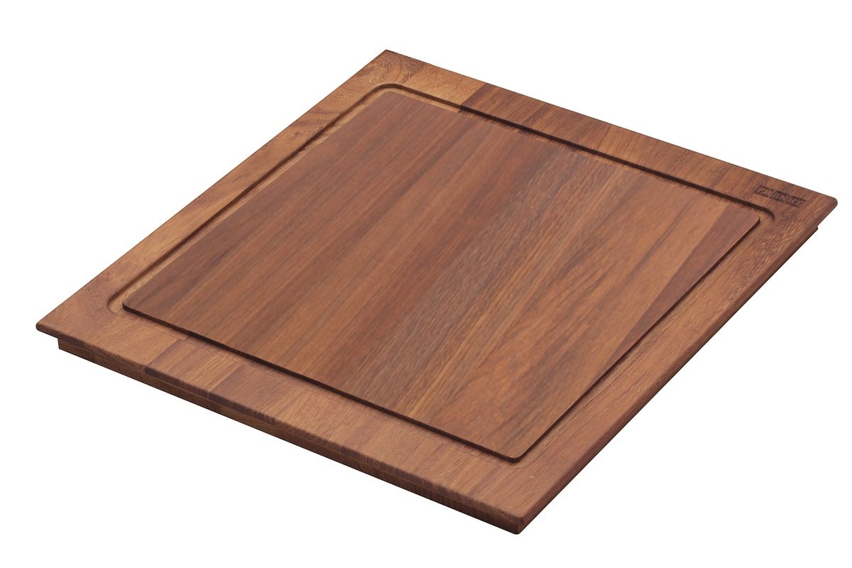 Premium Franke PX-40S Peak Iroko Wood Cutting Board - 16.4 Inch Kitchen Chopping Block for Meat, Vegetables & Fruits - Durable & Stylish Countertop Essential for Home Chefs & Cooking Enthusiasts