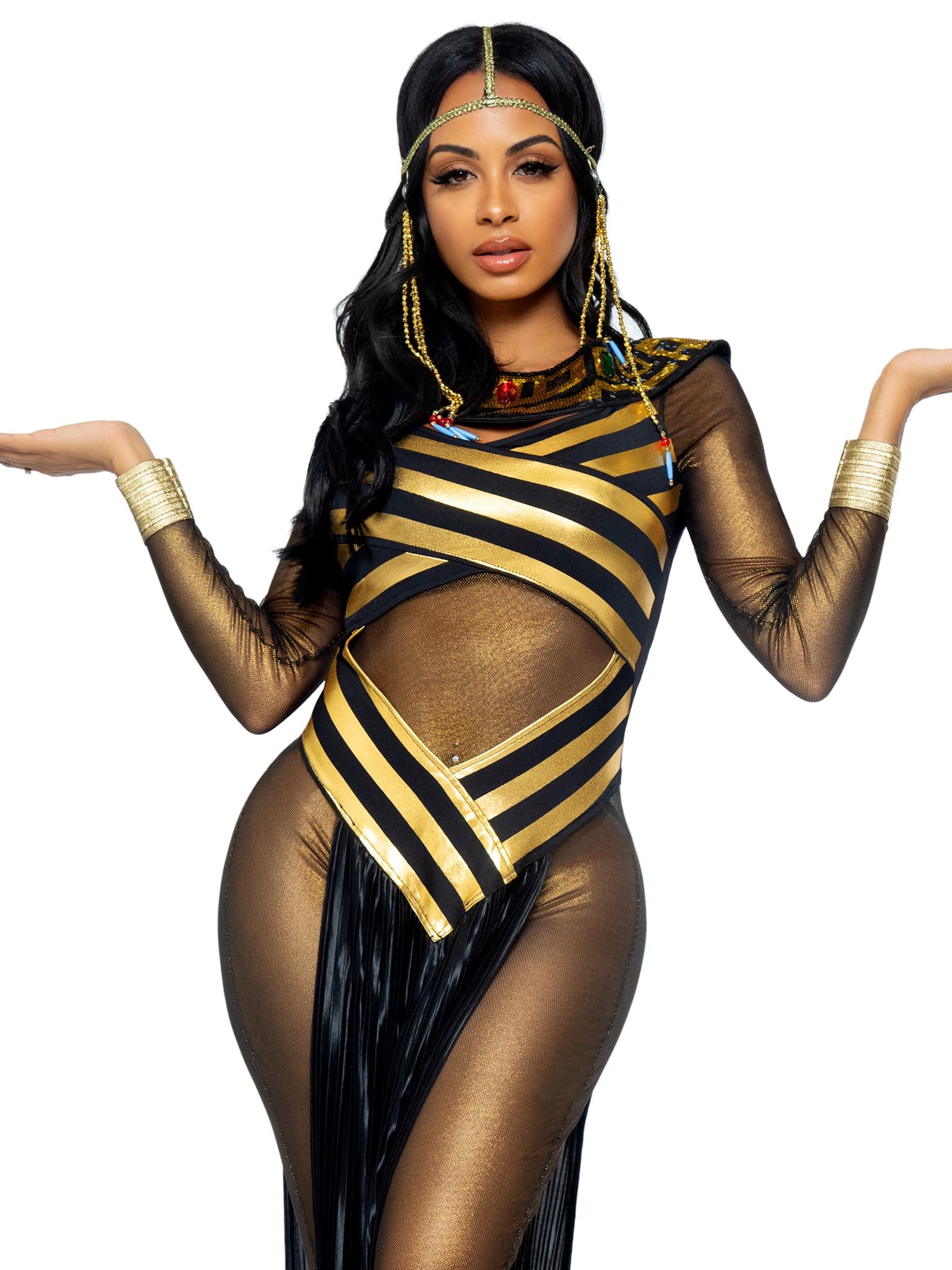 Leg Avenue Women's Queen Cleopatra Costume - Egyptian Goddess Halloween Outfit, Cosplay Dress for Theme Parties & Costume Events
