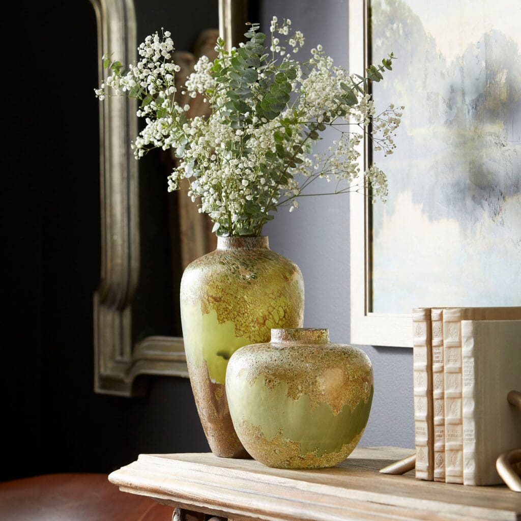 Cyan Design 10844 Alkali Vase - Small Forest Stone Ceramic Vase for Home Decor, Wedding Centerpiece & Tabletop Display