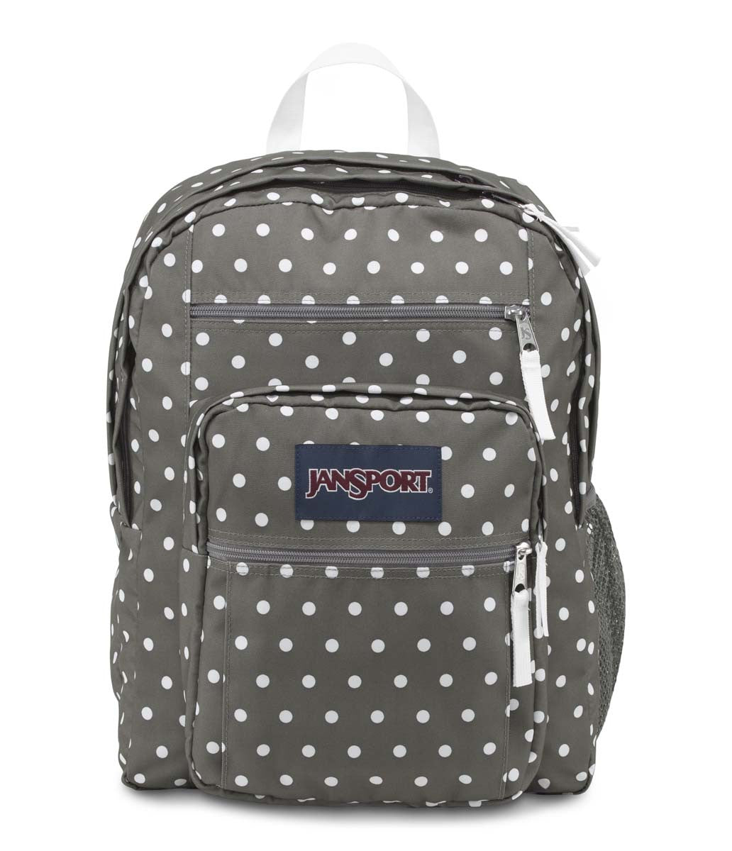 JanSport Big Student Backpack - Lightweight Laptop Backpack for School & College, 15.6 Inch, Water-Resistant, Grey/White Dots Design - Perfect for Daily Commute, Travel & Campus Life