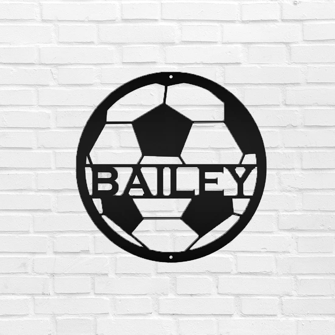 Personalized Soccer Fan Metal Wall Art - Vintage Soccer Ball Metal Sign for Outdoor & Indoor Decor - Custom Front Door Decoration - All Season Series 44 - Perfect for Man Cave, Game Room, Sports Bar & Soccer Themed Party Decorations