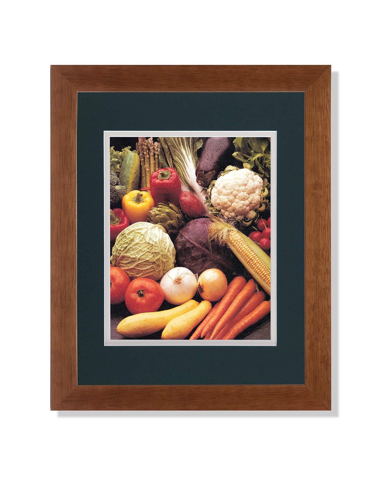 Art Prints Inc - Squash, Carrots, Corn, Peppers & Onions Kitchen Wall Art - G/C Matted Picture with Honey Frame - Perfect for Farmhouse Decor & Culinary-Themed Kitchens