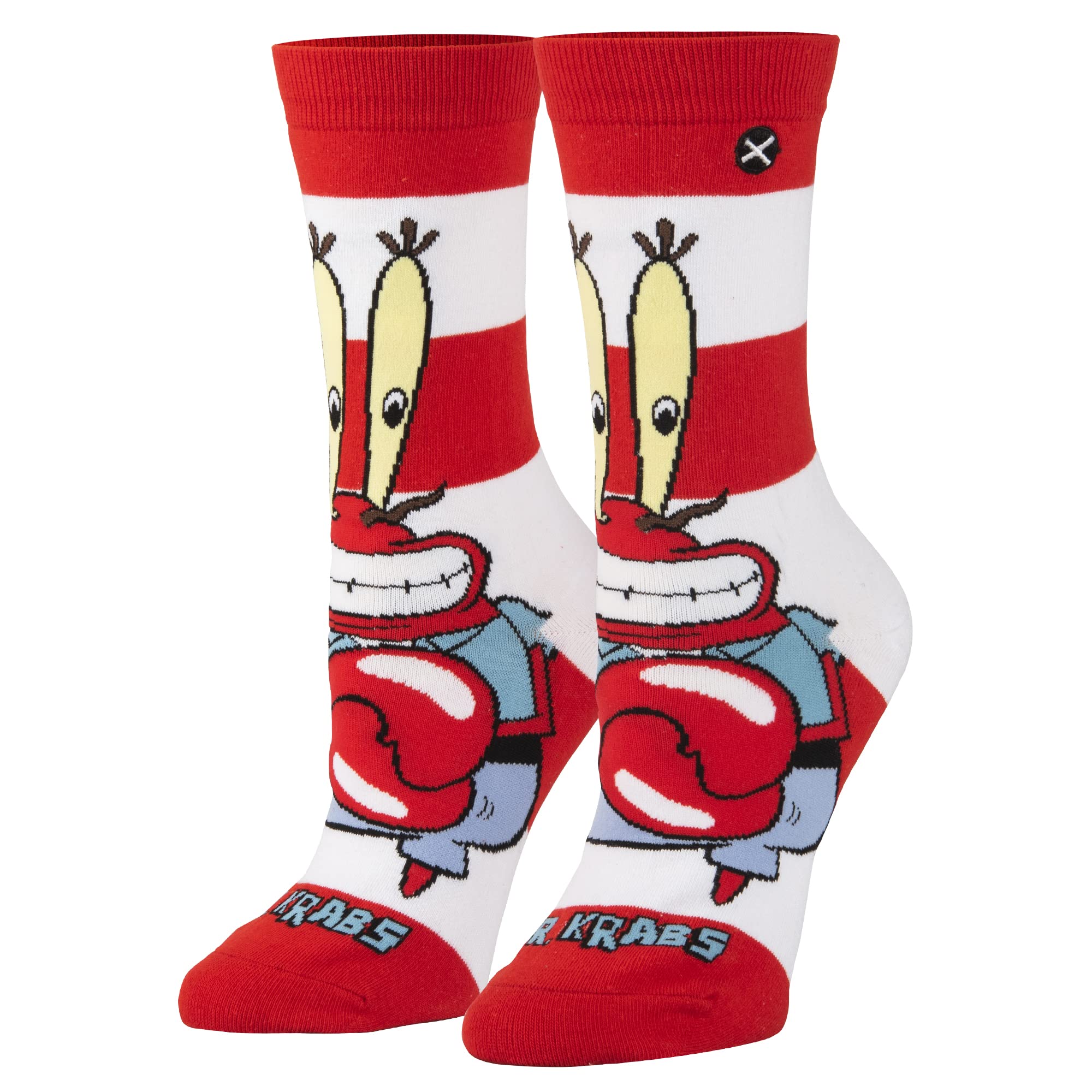 Odd Sox Mr. Krabs Nickelodeon SpongeBob Cartoon Socks - Fun & Cute Novelty Socks for Women (US Size 5-10) - Perfect Gift for SpongeBob Fans, Cosplay & Casual Wear