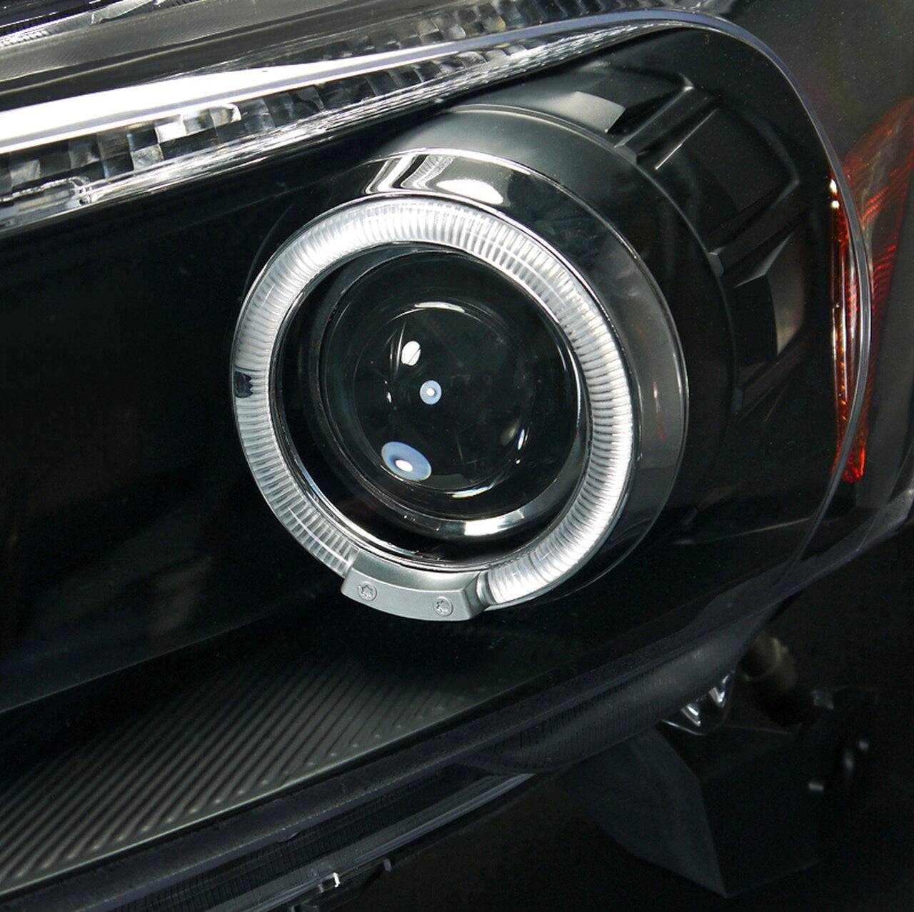 2008-2012 Honda Accord Sedan LED Projector Headlights with Halo Ring, LED Light Strip & Turn Signal - Matte Black Housing & Clear Lens - Upgrade for Night Driving & Style Enhancement