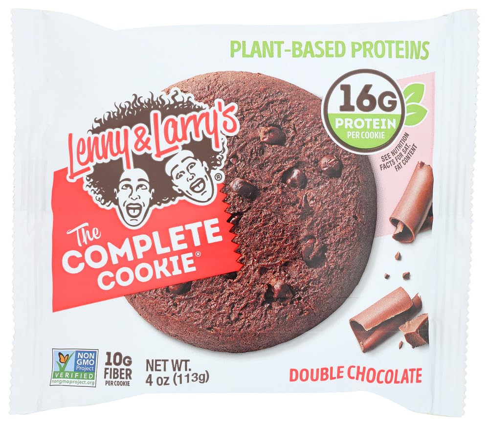 Lenny & Larry's The Vegan Complete Cookie - Double Chocolate Flavor, 12 Cookies (Pack of 2) | Plant-Based Protein Snack for Fitness, Office & On-The-Go Lifestyle