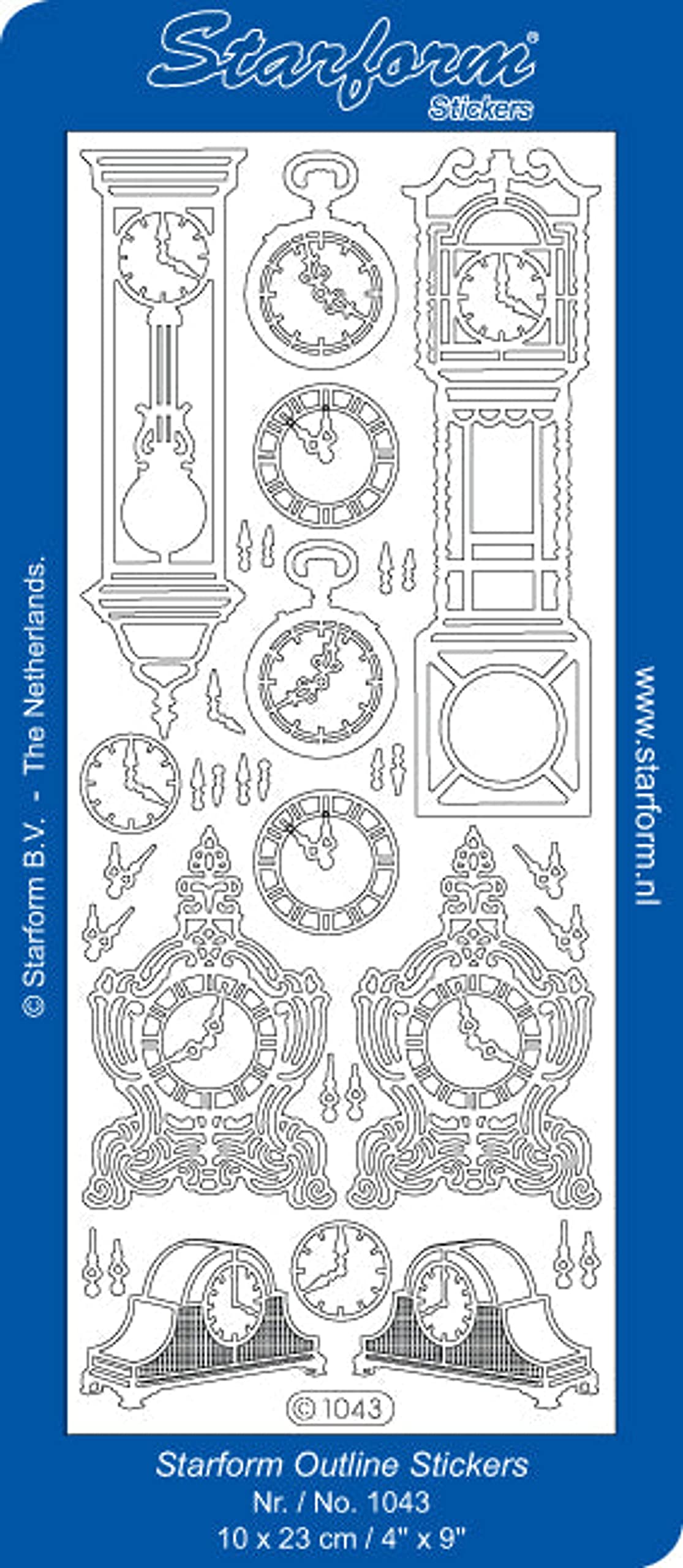 Starform Decorative Clock Stickers - Elegant Silver Wall & Furniture Decals for Home, Office & DIY Projects