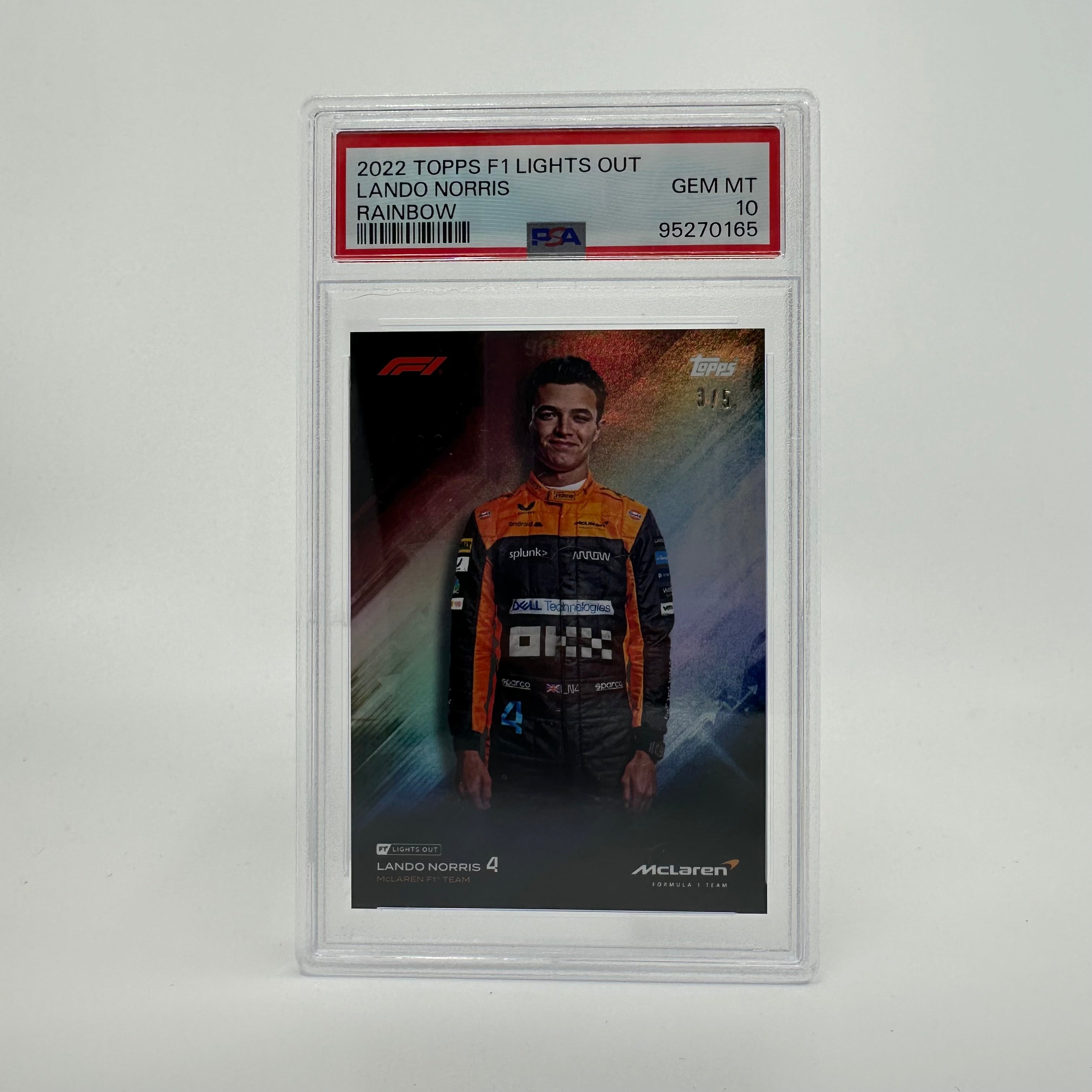 2022 Topps Lights Out Lando Norris PSA 10 3/5 Gradient Trading Card - Perfect for Collectors, Sports Memorabilia & F1 Racing Fans